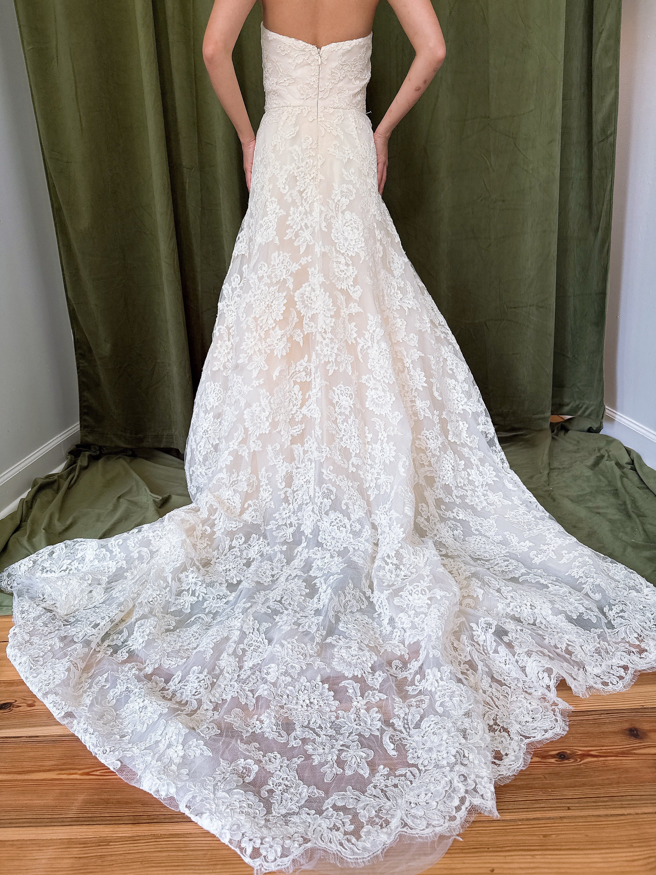 Vintage Amsale Tulle Embroidered Slip Dress - XS