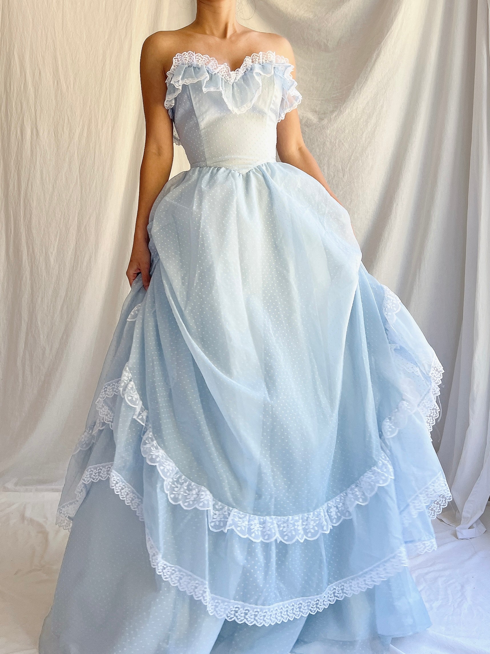 Vintage Gunne Sax Blue Corset Dress - XS/S