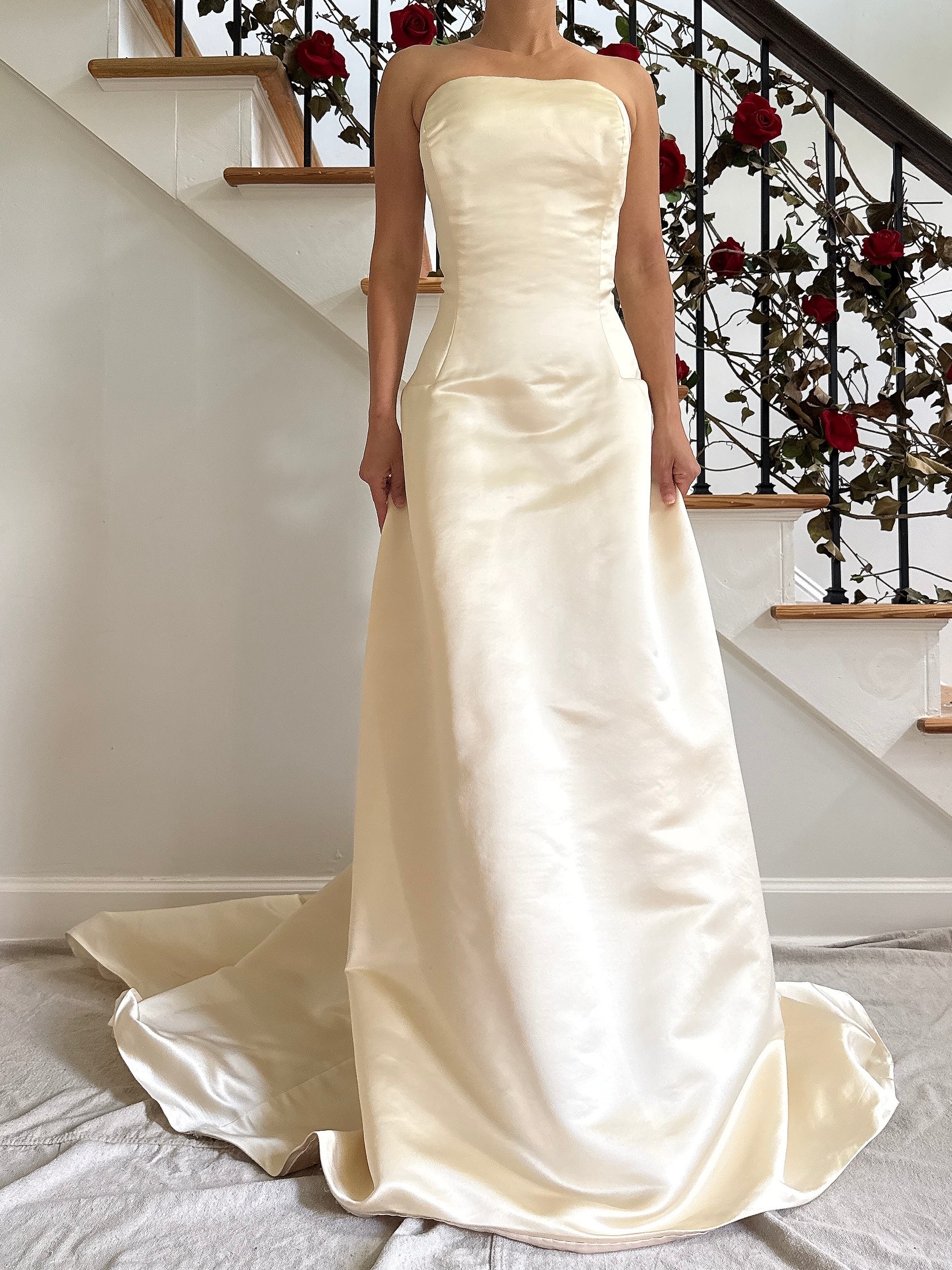 Vintage Ulla-Maija Silk Strapless Gown - M