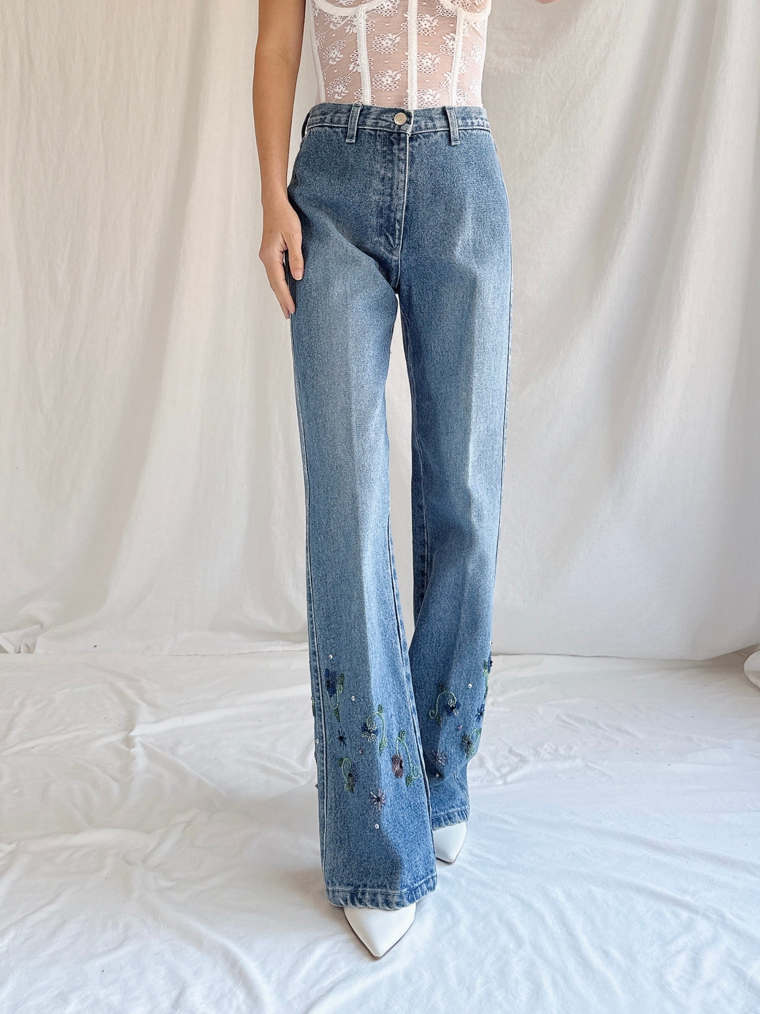 Vintage Emanuel Ungaro Beaded Denim - S/26