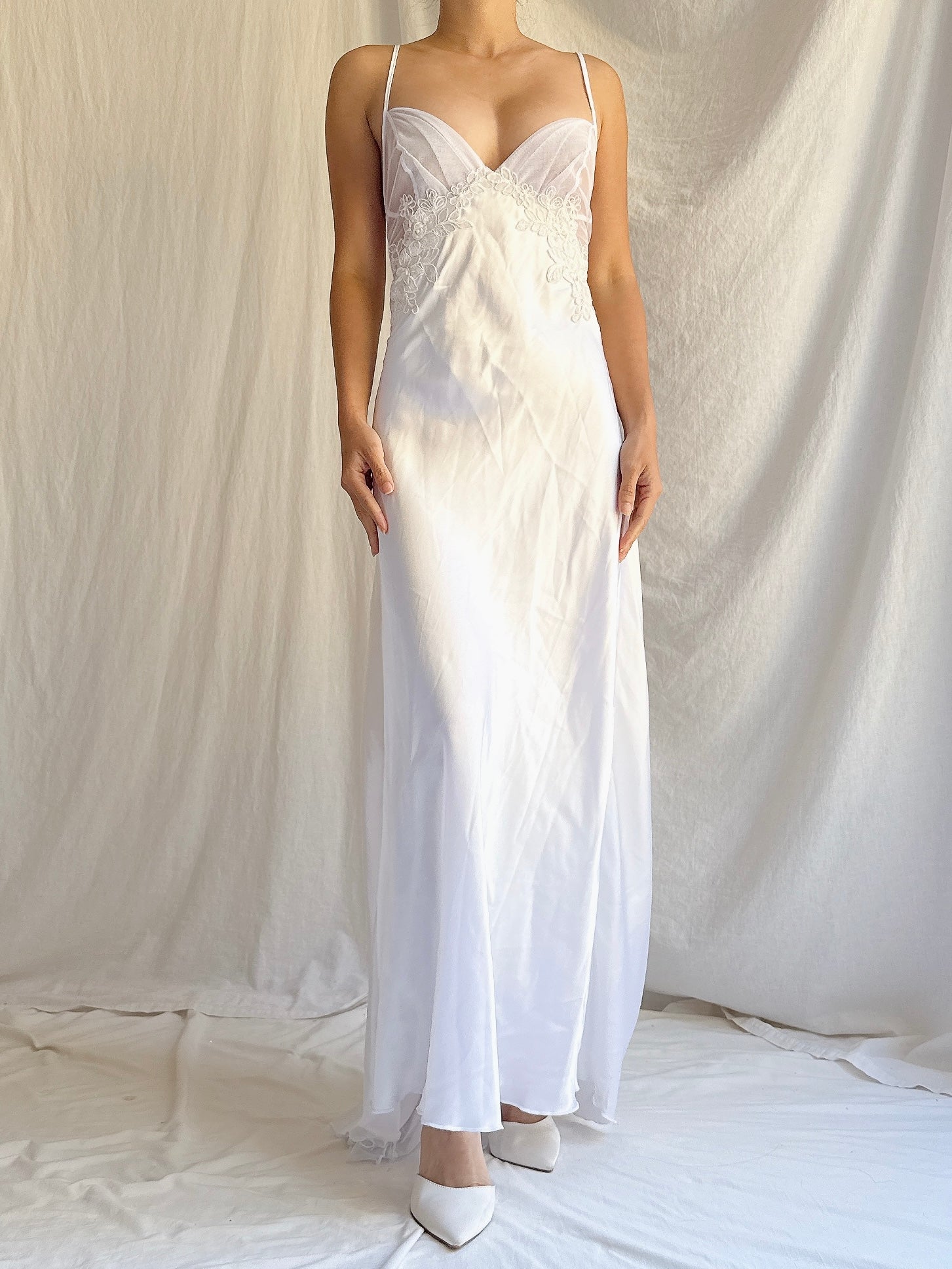 Vintage White Slip Dress - M