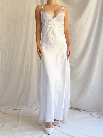Vintage White Slip Dress - M