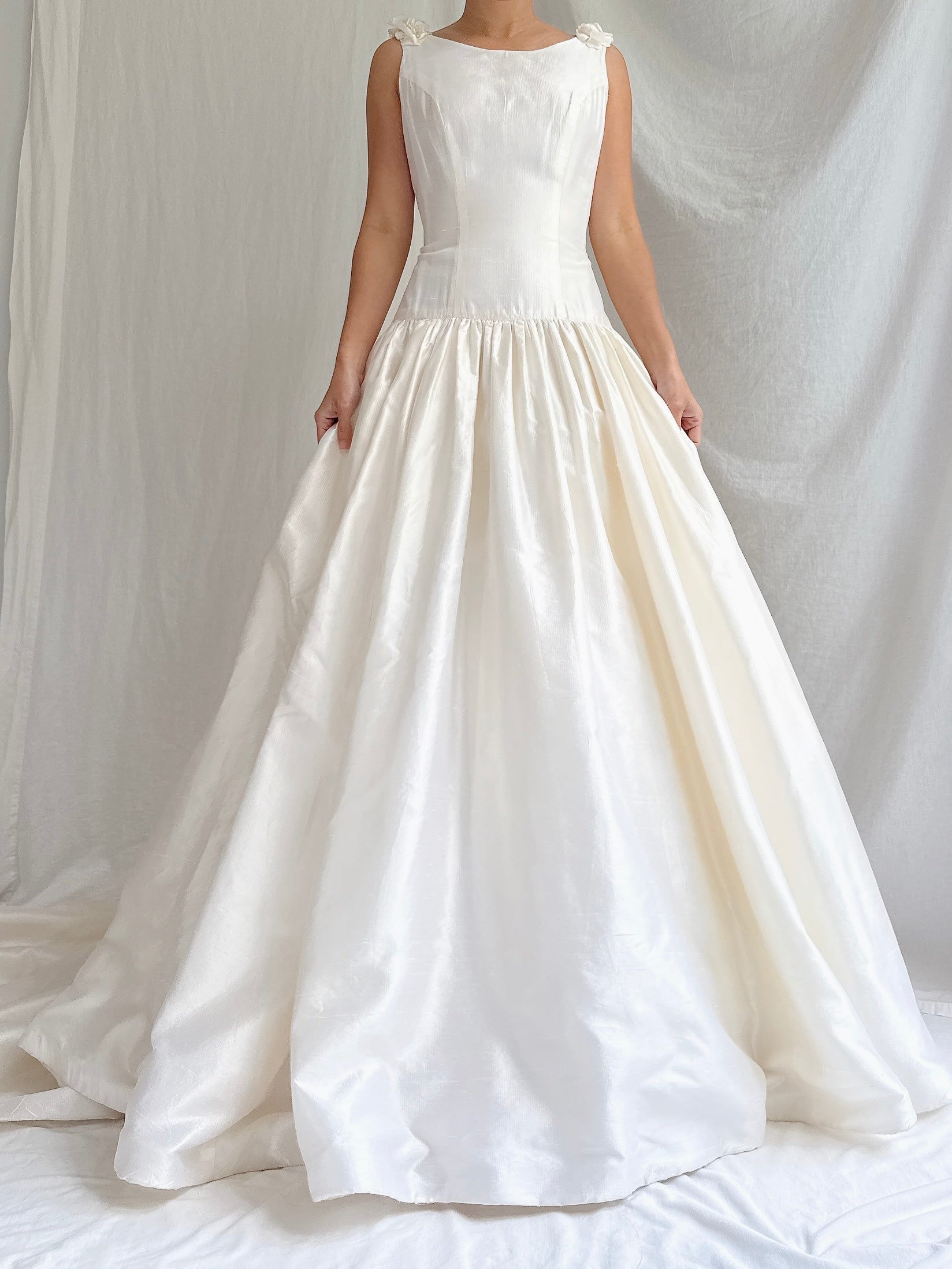 Vintage Silk Boatneck Gown - S/M