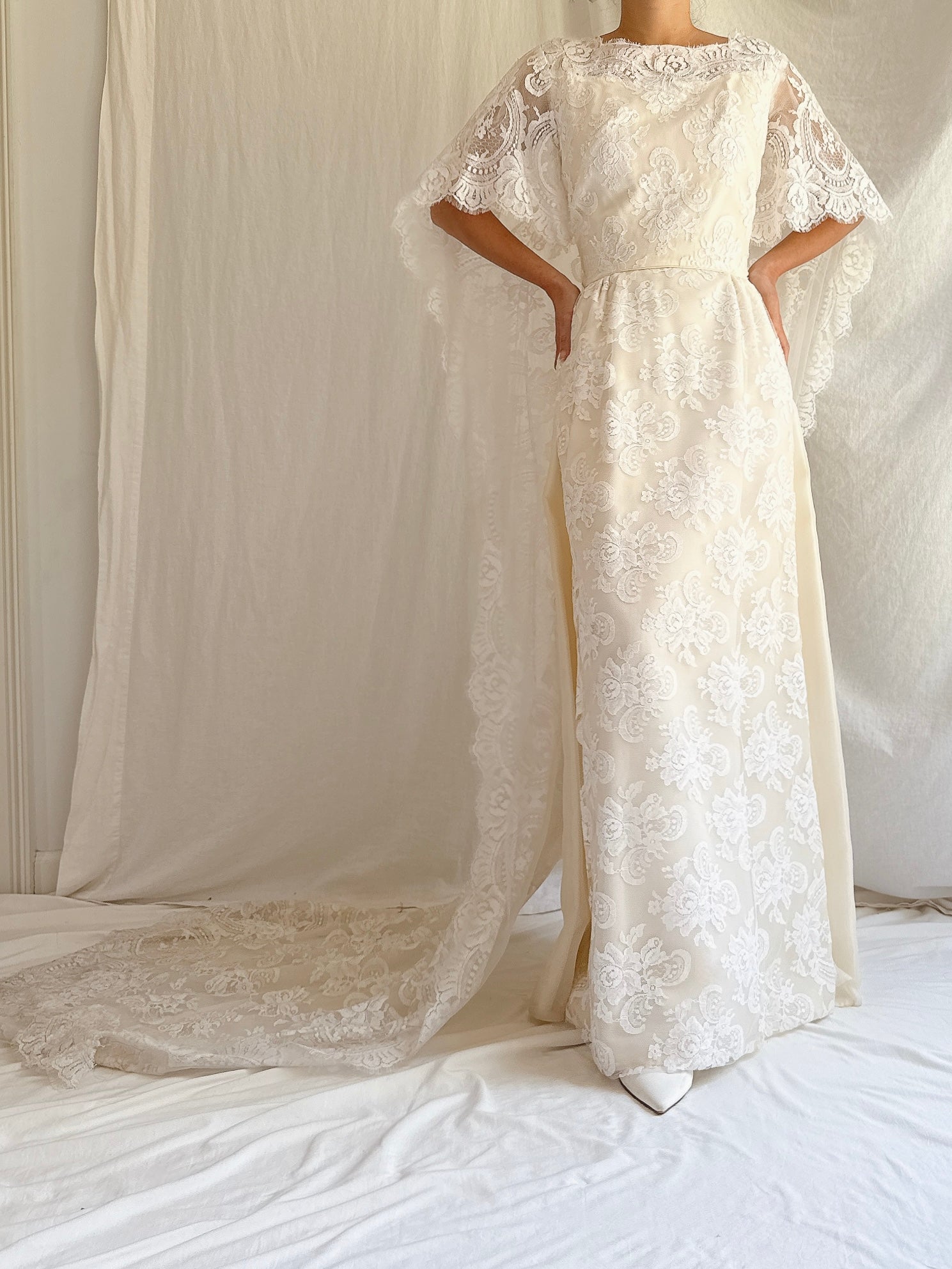 1960s Lace Cape Dress - XS