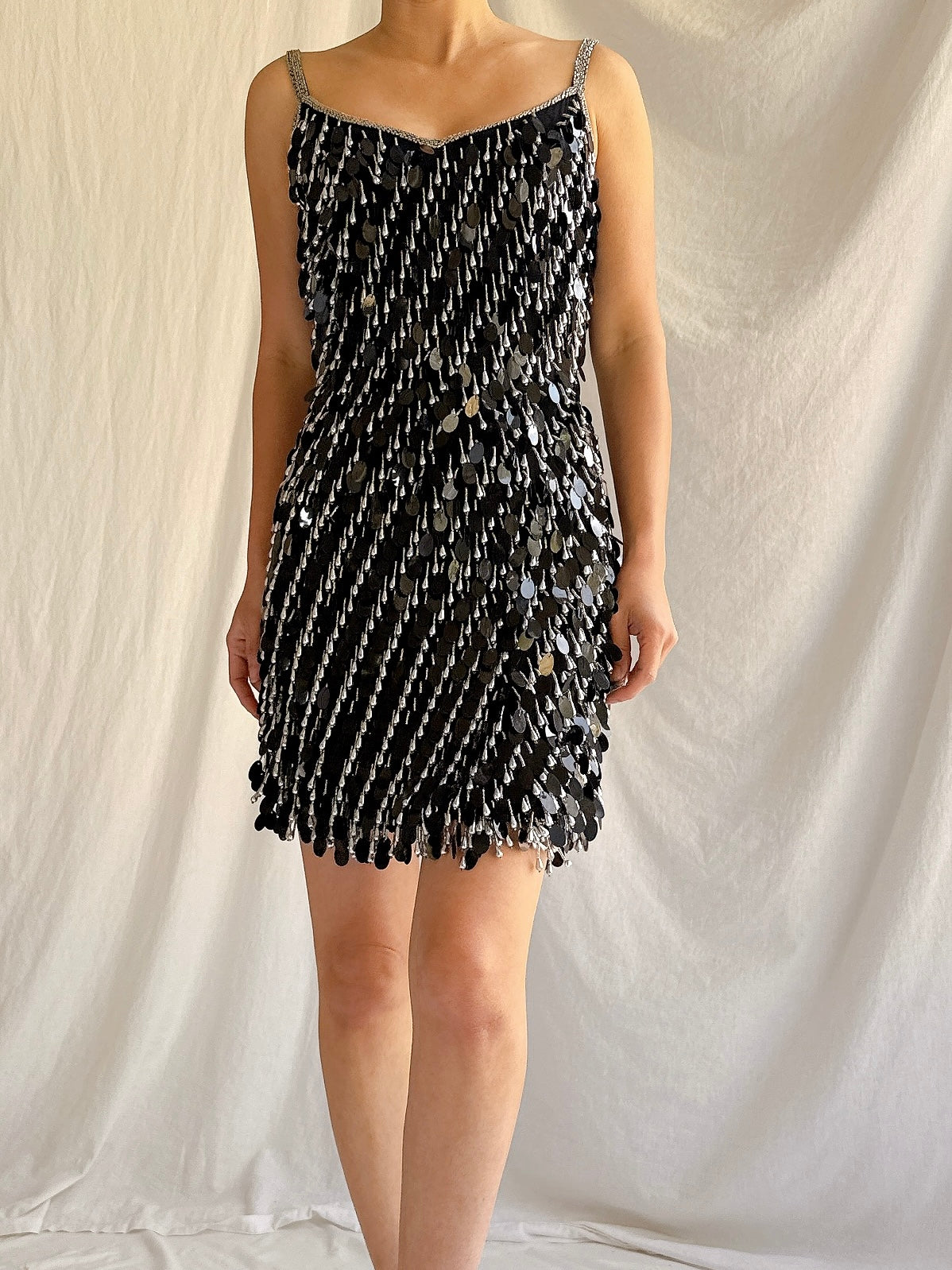 Vintage Silk Beaded Dress - S