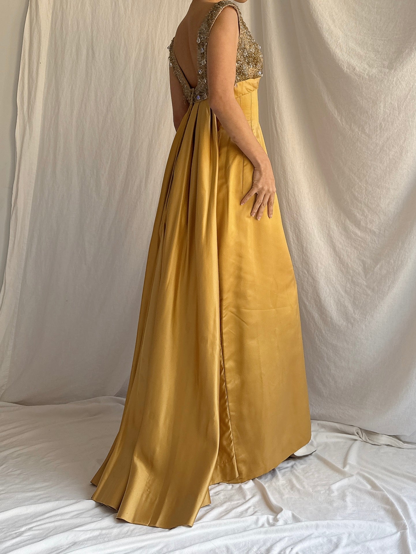 1960s Mustard Silk Gown - XS