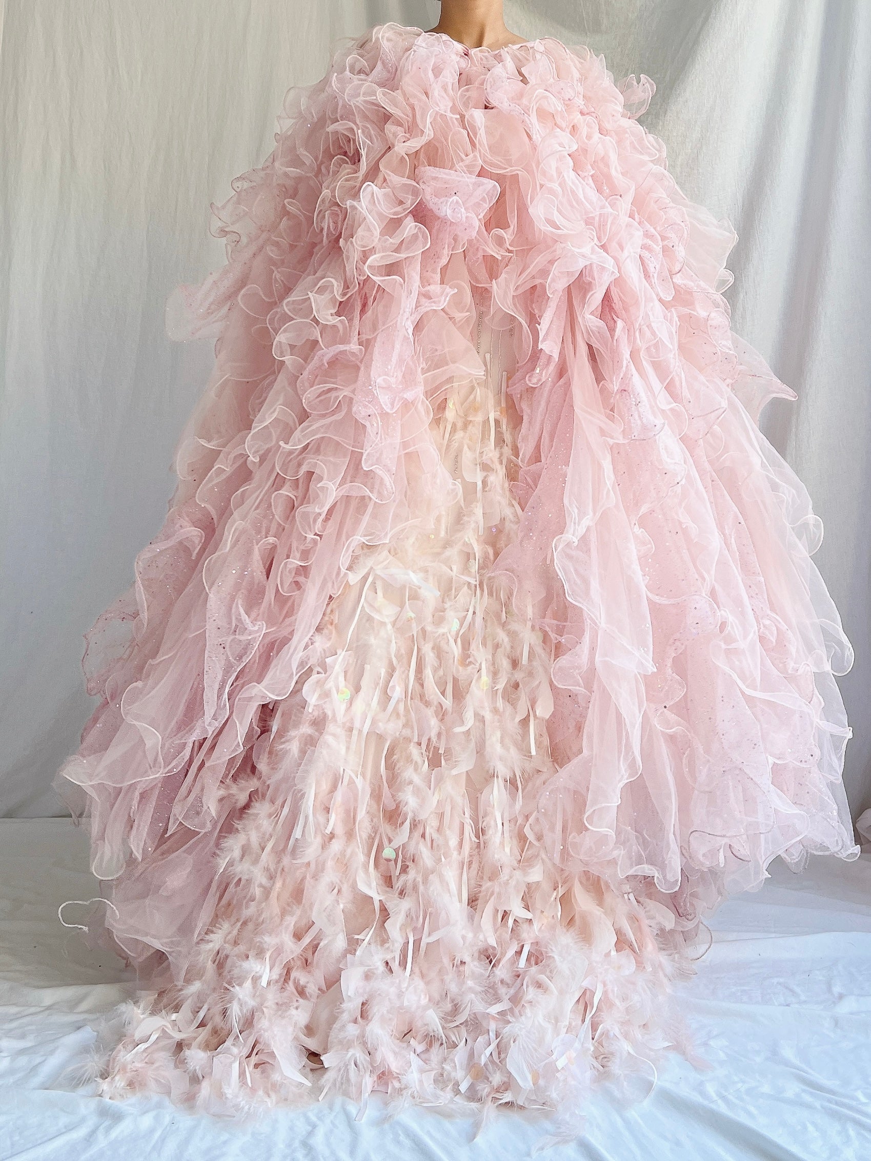 Vintage Tulle Ruffle Cape/Skirt - OSFM