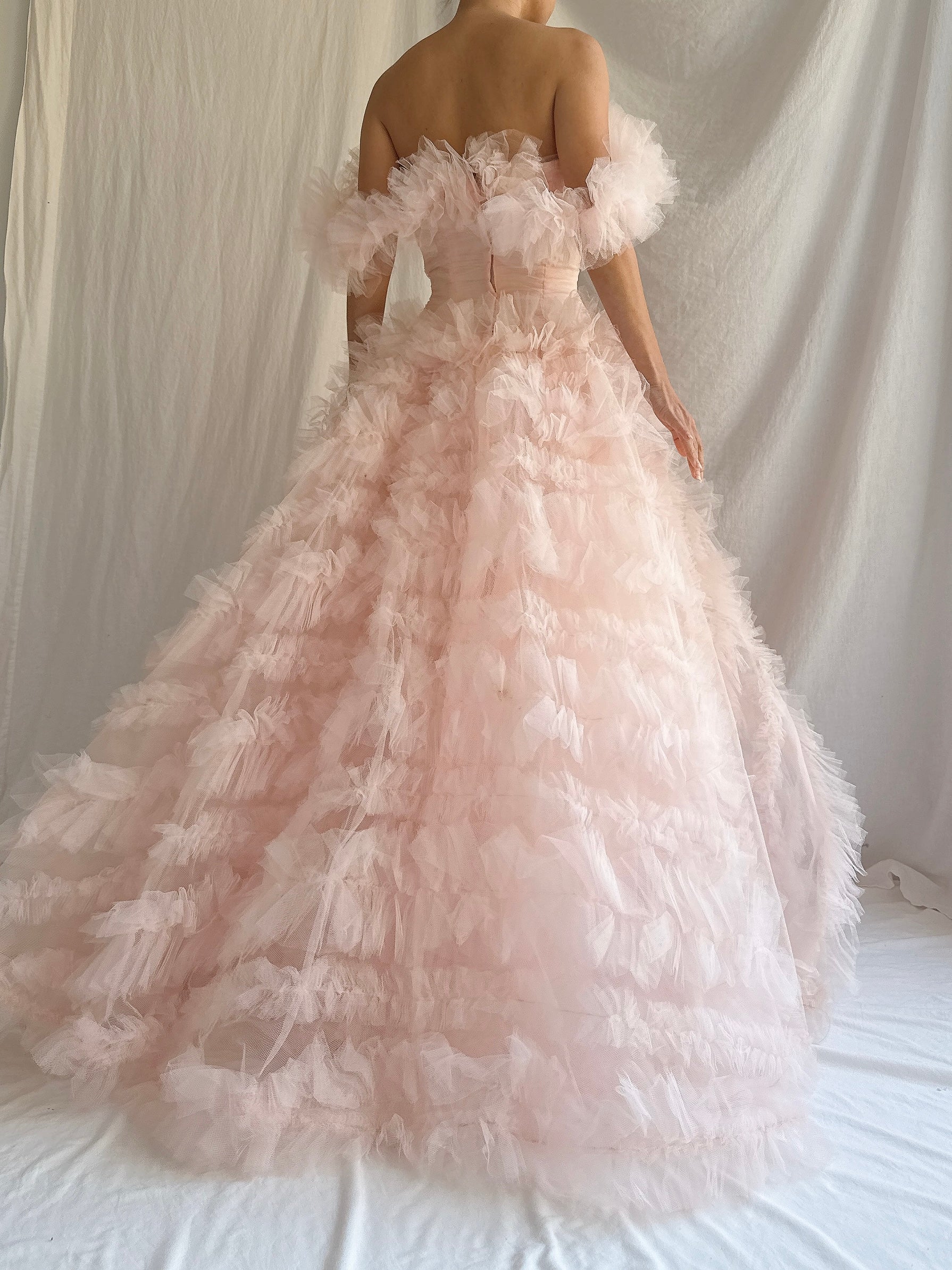 1950s Light Pink Tulle Gown - XXS/0