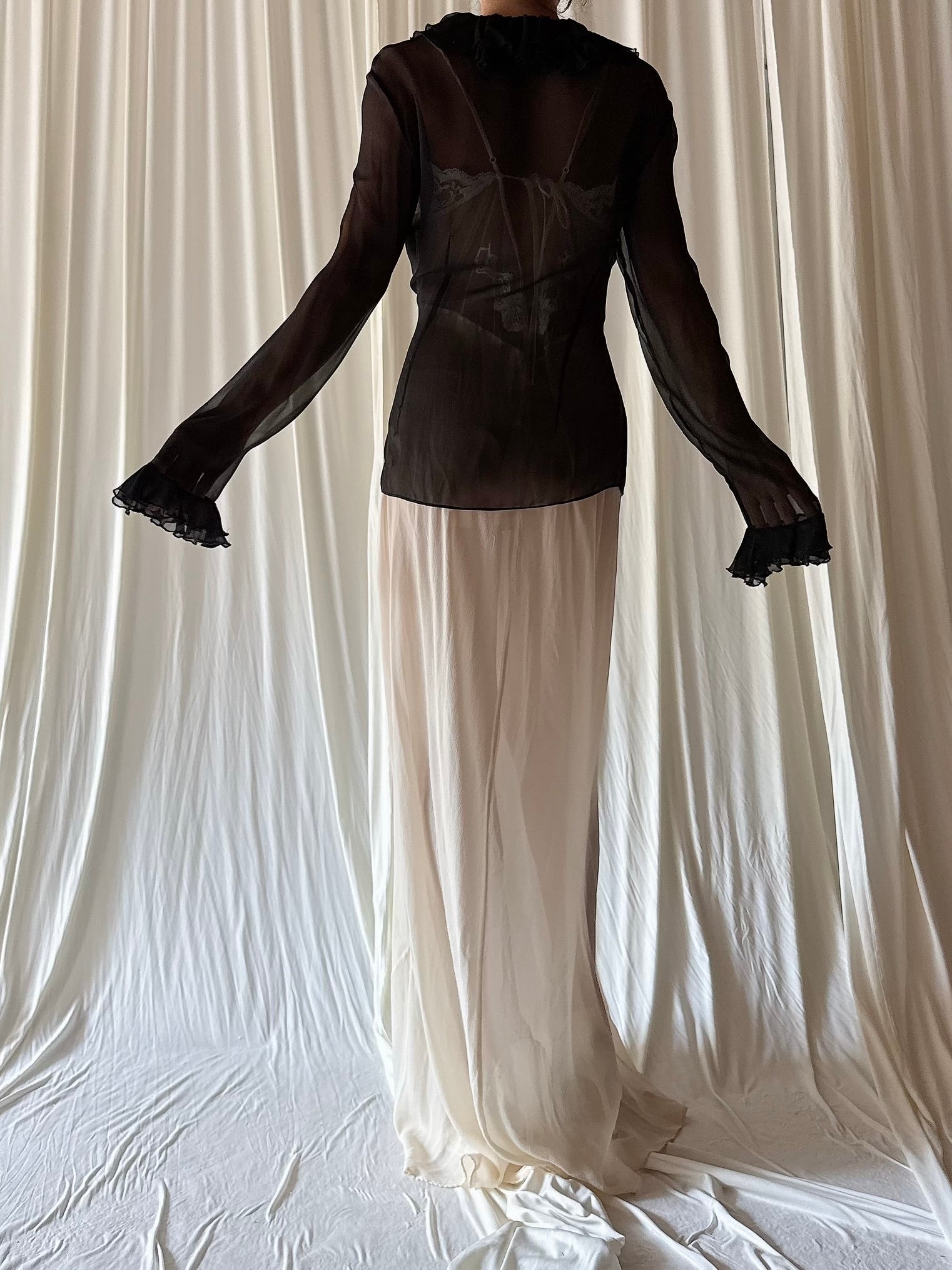 Vintage Ricci Andrist Italy Silk Chiffon Top - M