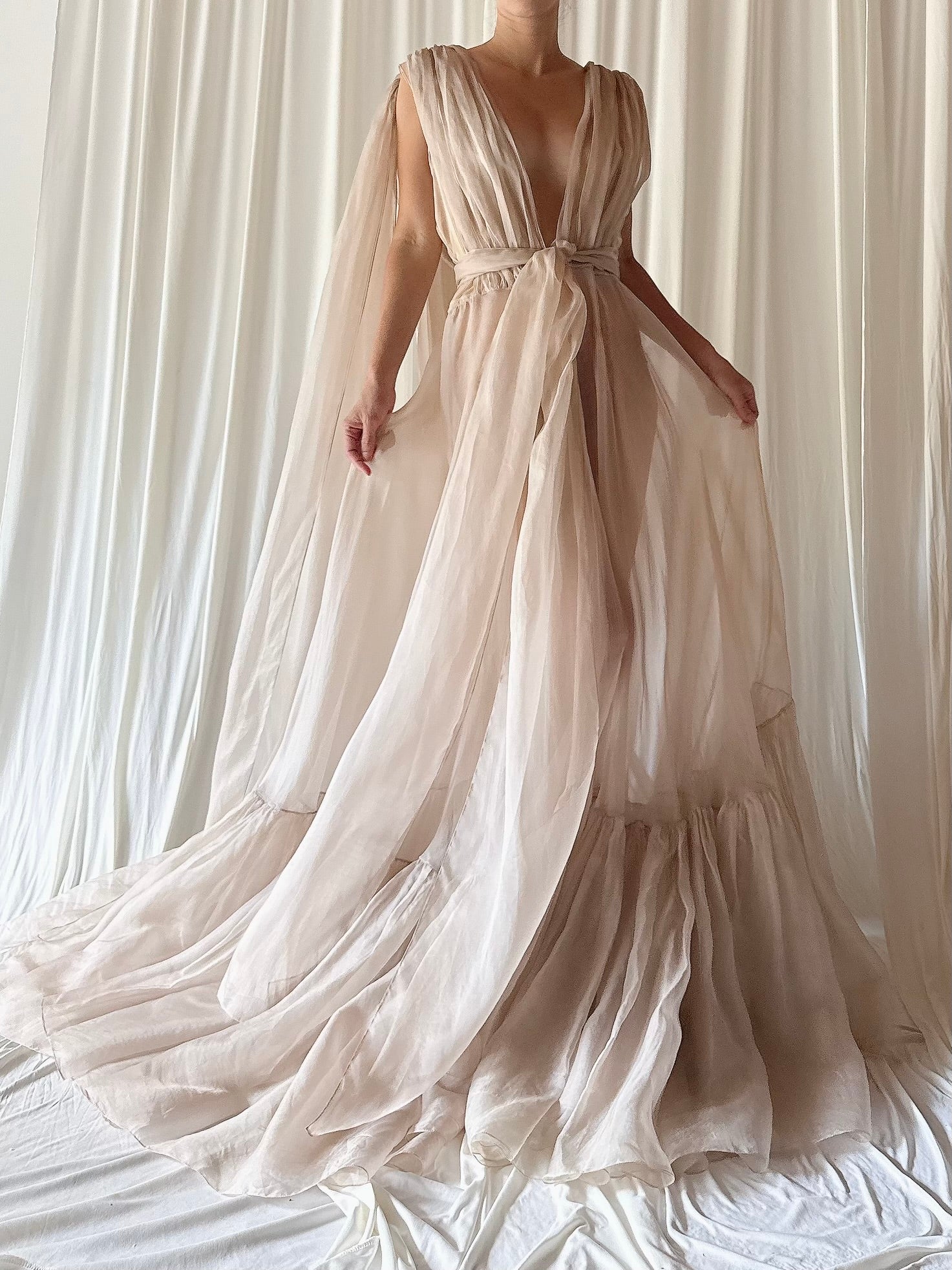 Silk Organza Sheer Gown - OSFM