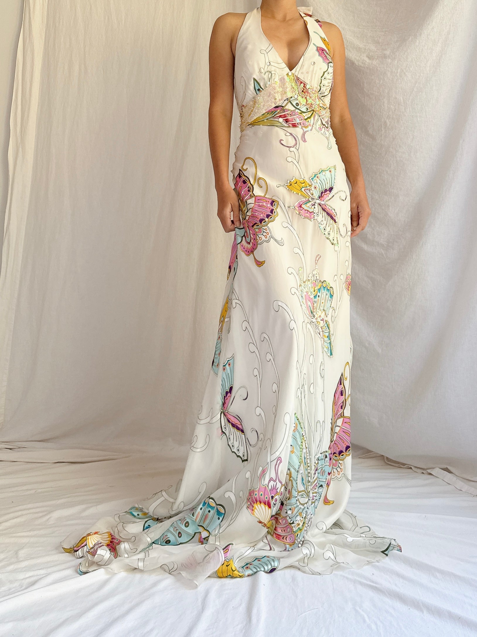 Vintage Chiffon Butterfly Gown - M/8
