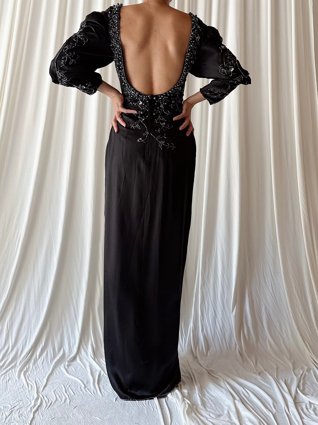 Vintage Pave Beverly Hills Silk Gown - Size 6
