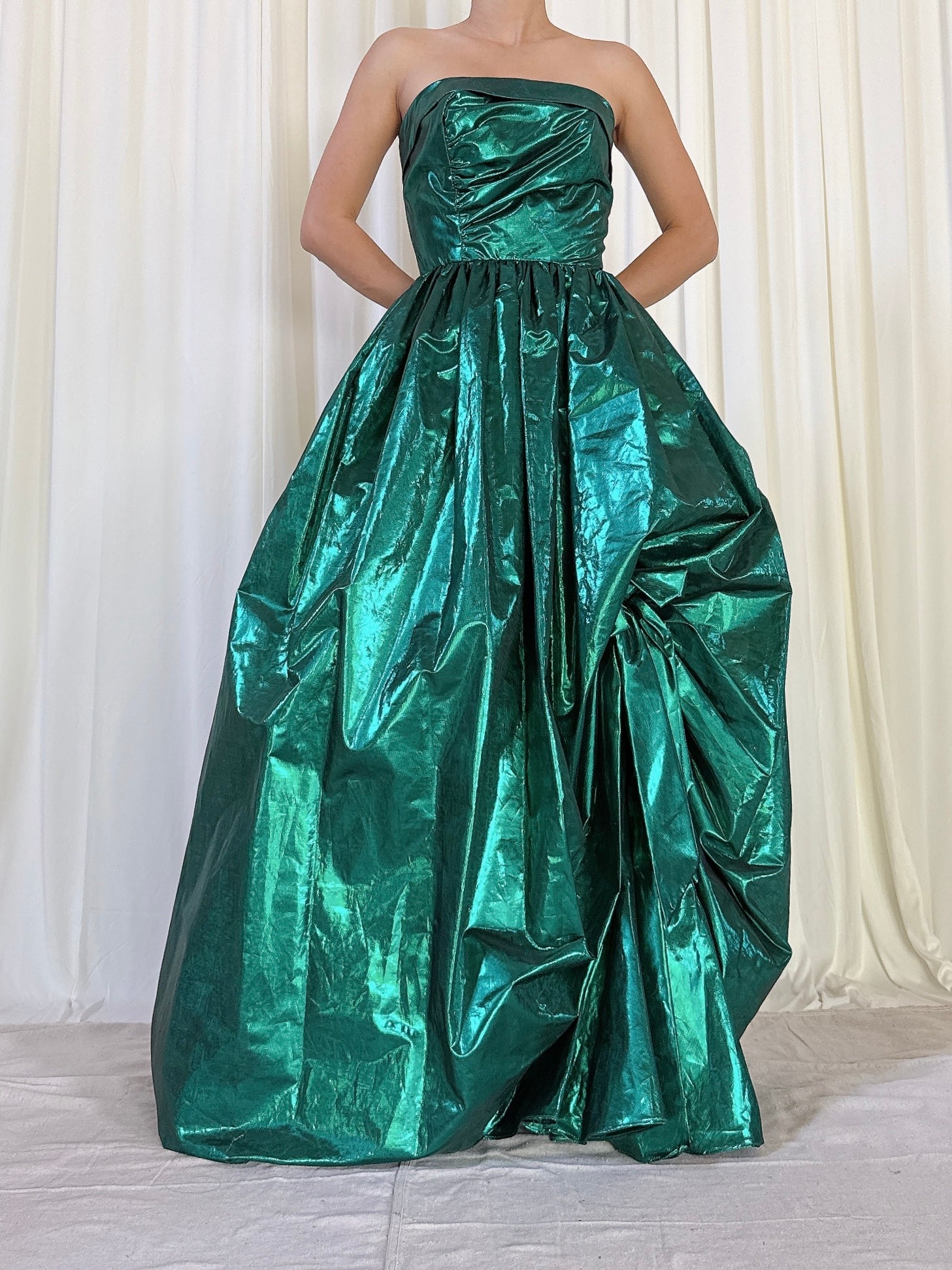 Vintage TD4 Lurex Strapless Gown XS