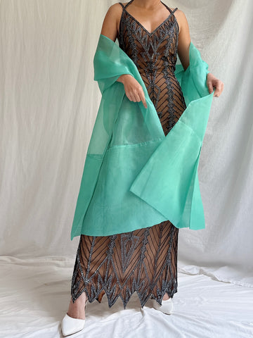 Vintage Silk Organza Shawl - OSFM
