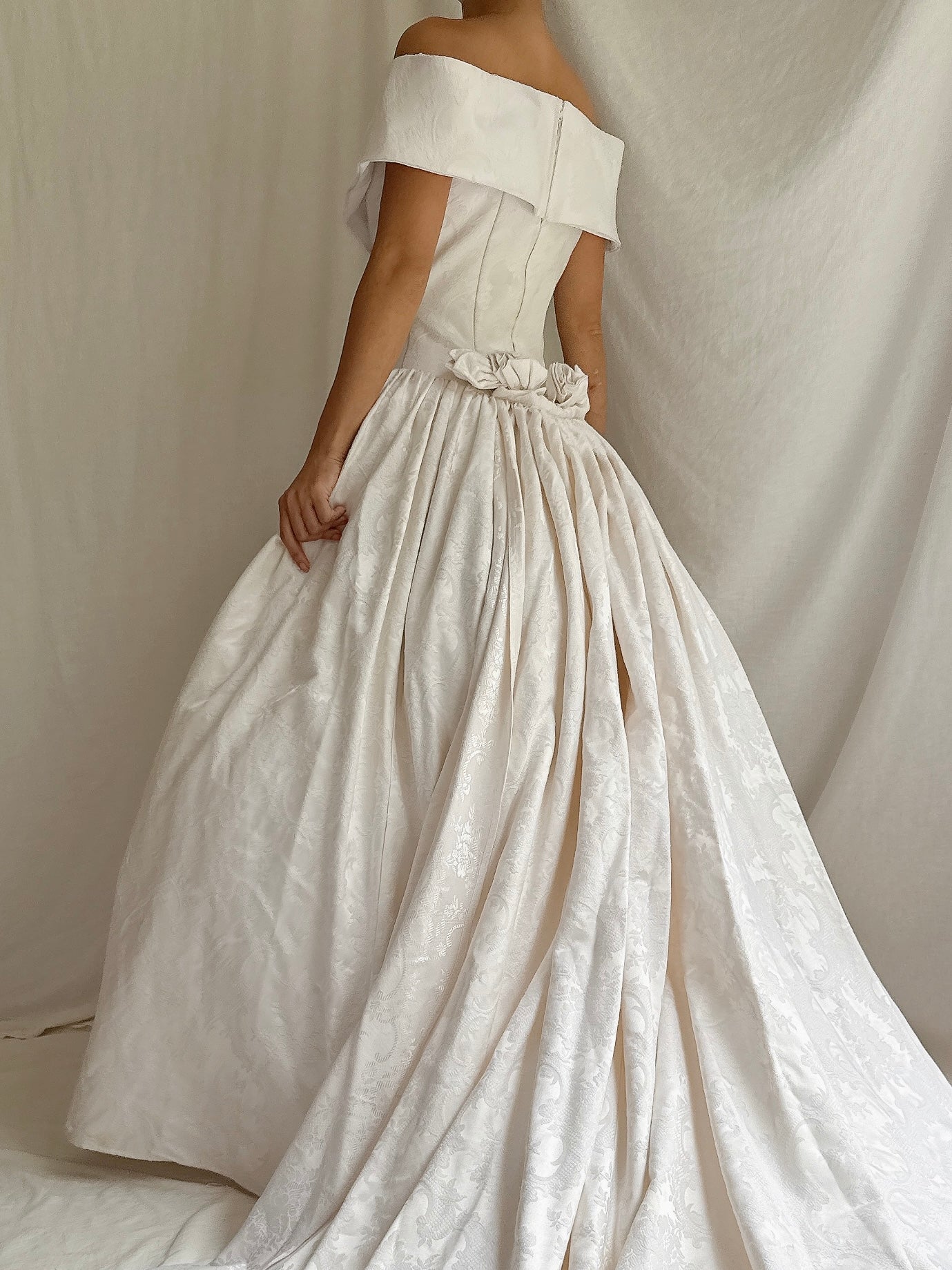 1980s Jessica McClintock Brocade Gown - S