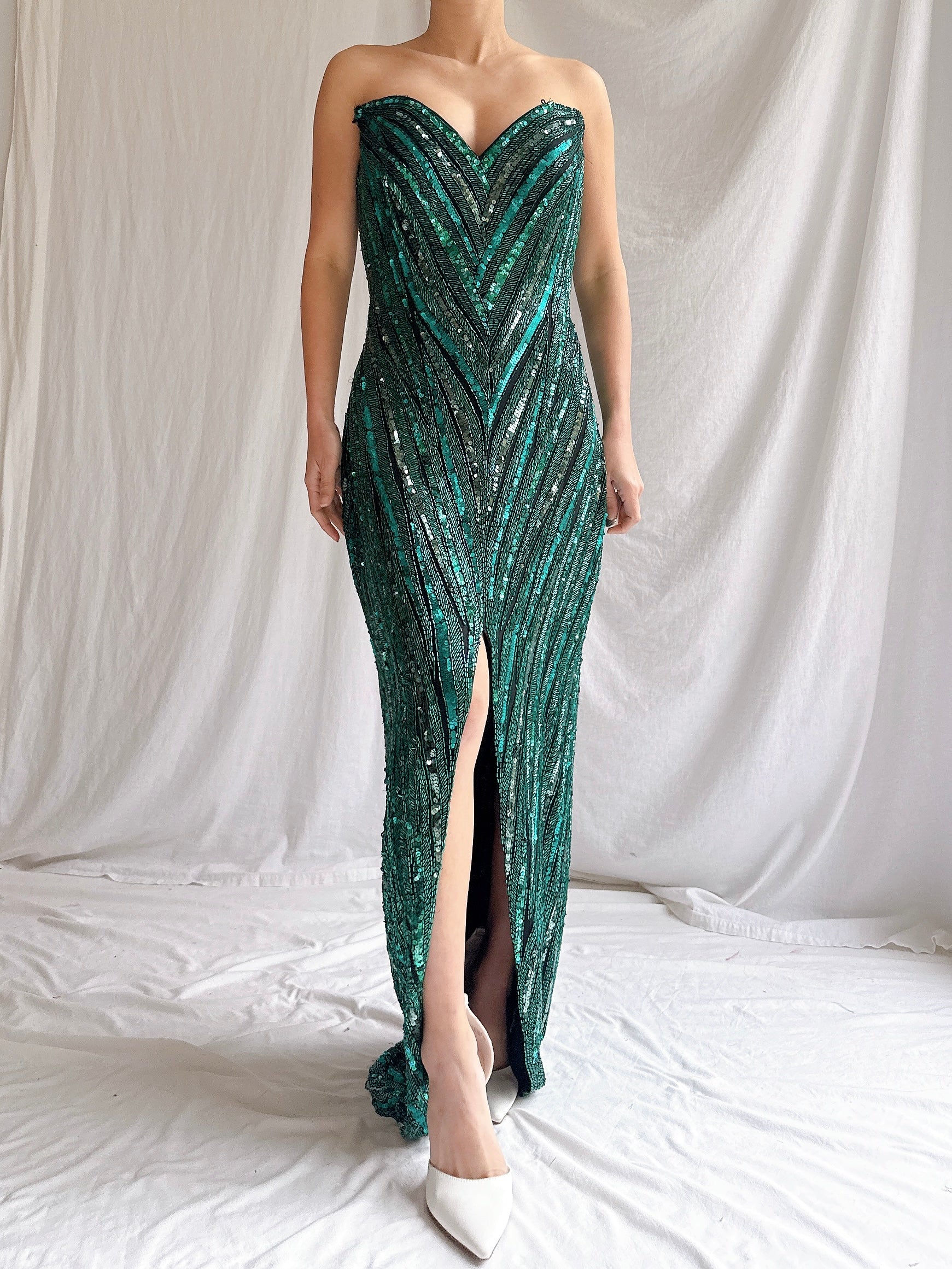 bob mackie green dress Bob Mackie 70's Sheer Silk Chiffon Beaded Keyhole Gown with Matching Cape For Sale at 1stDibs