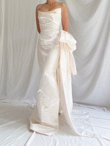 Makarian Silk Strapless Bustier Gown - XS/0/2