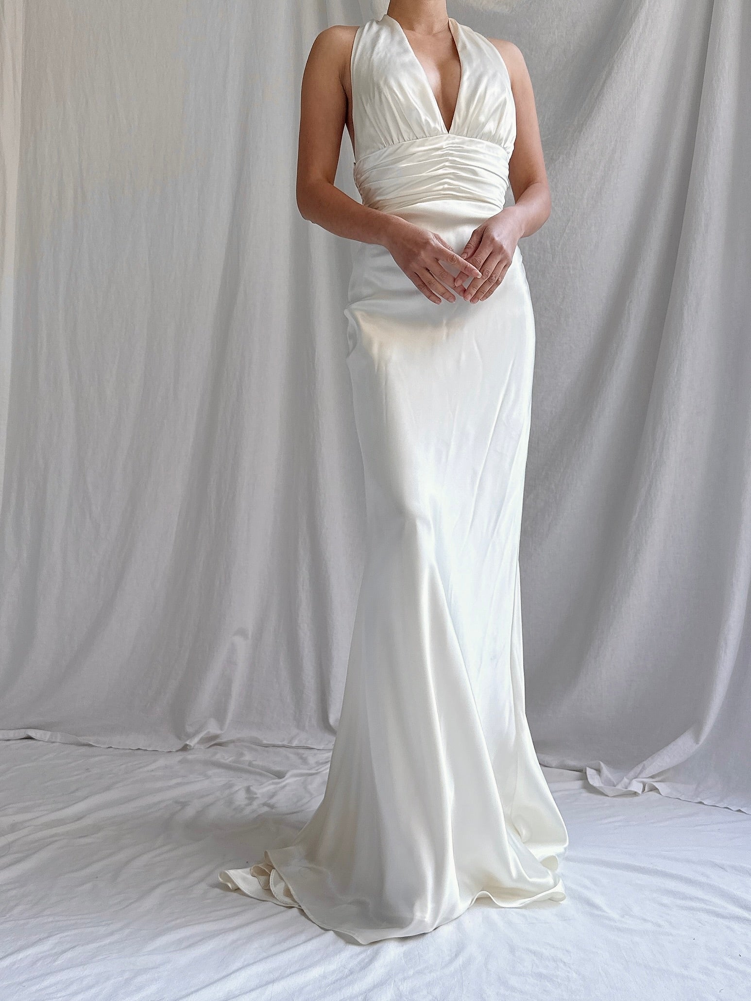 Vintage Satin Bias Dress - S