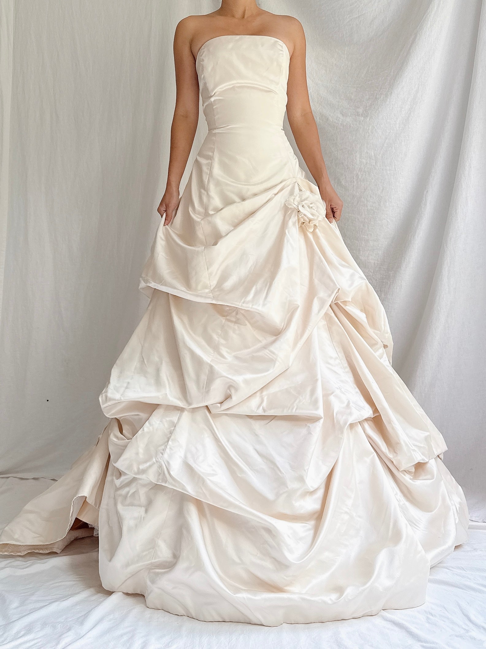 Vintage Alvina Valenta Couture Silk Draped Gown - L/10