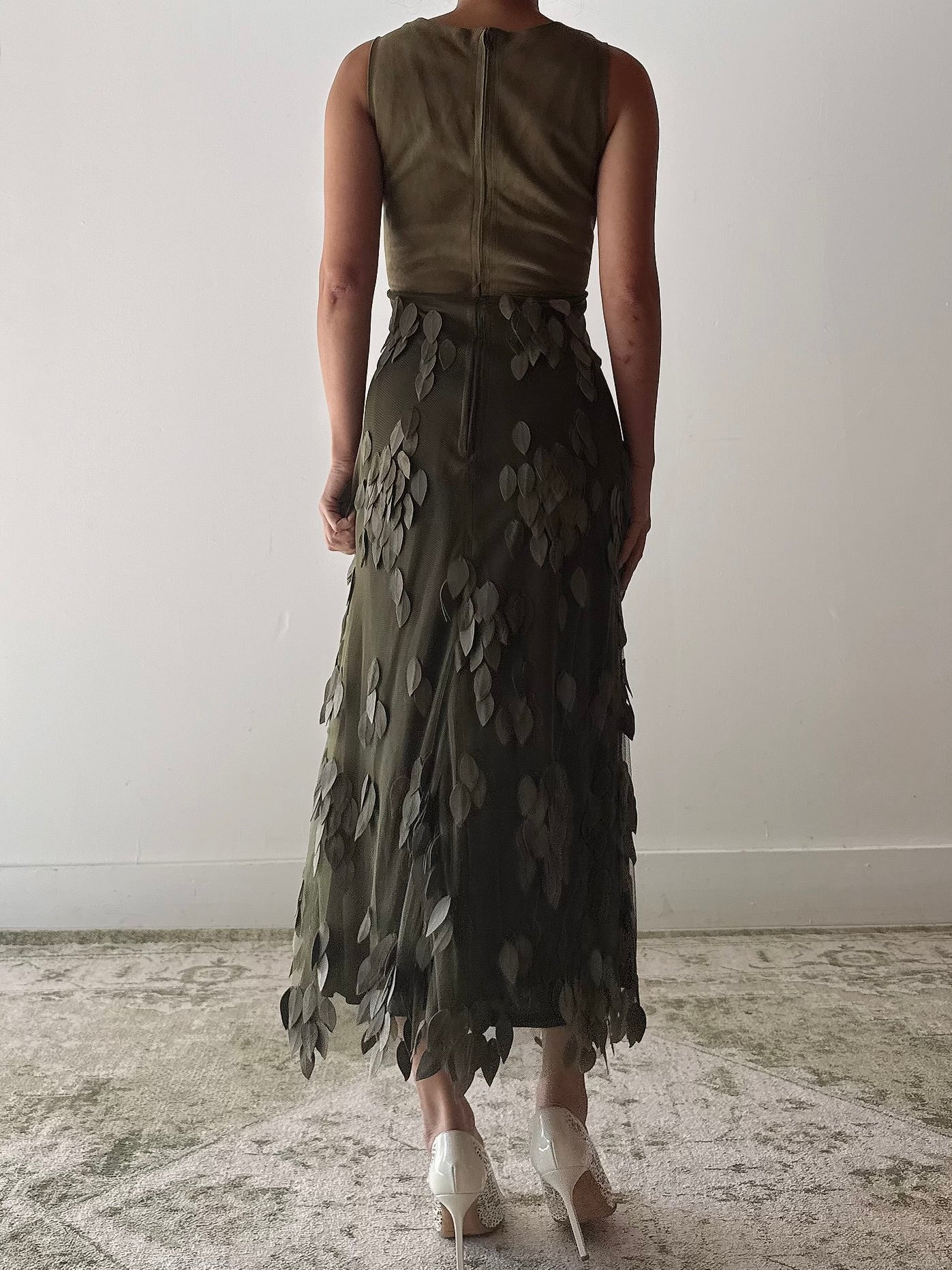 Vintage Estrella Spain Suede Leaf Dress - M