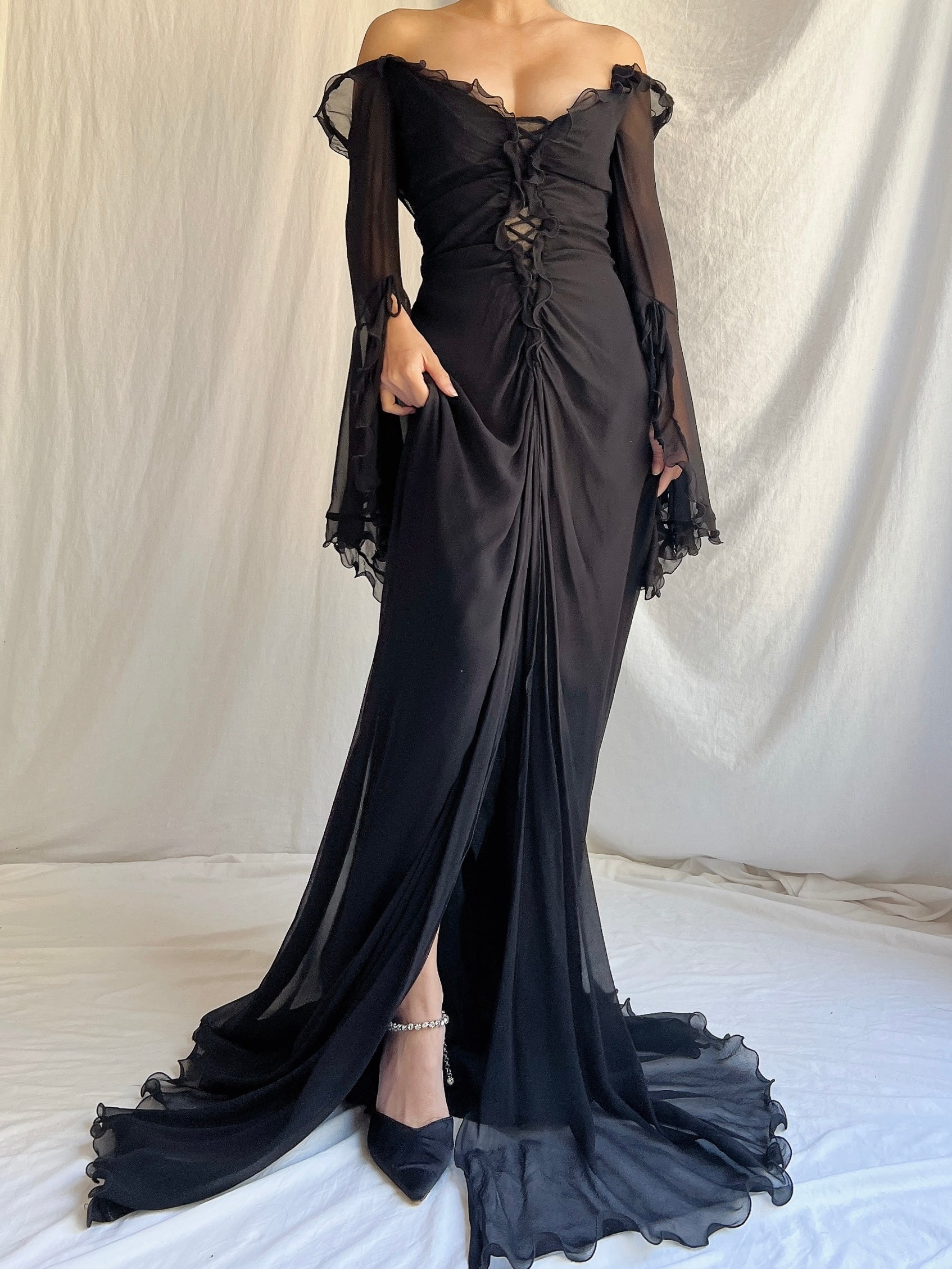 Vintage Silk Bellville Sassoon Gown - L