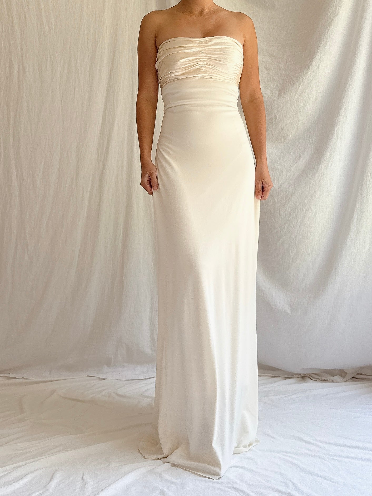 1990s Silk and Jersey Dress - S