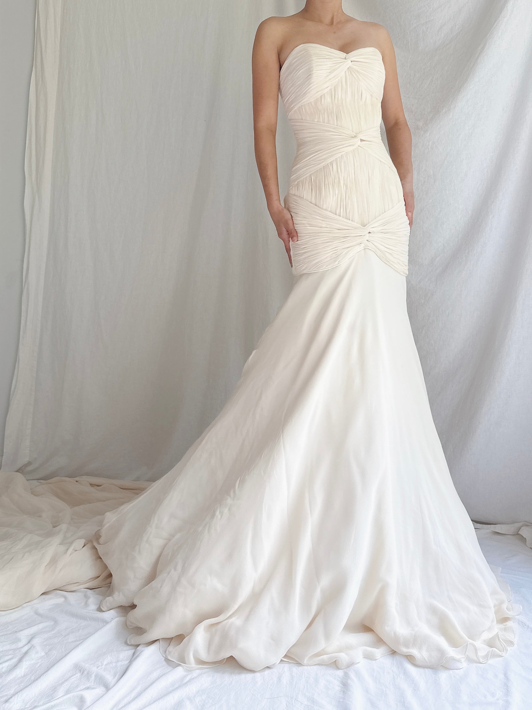 Vintage Rafael Cennamo Silk Draped Gown - S/4