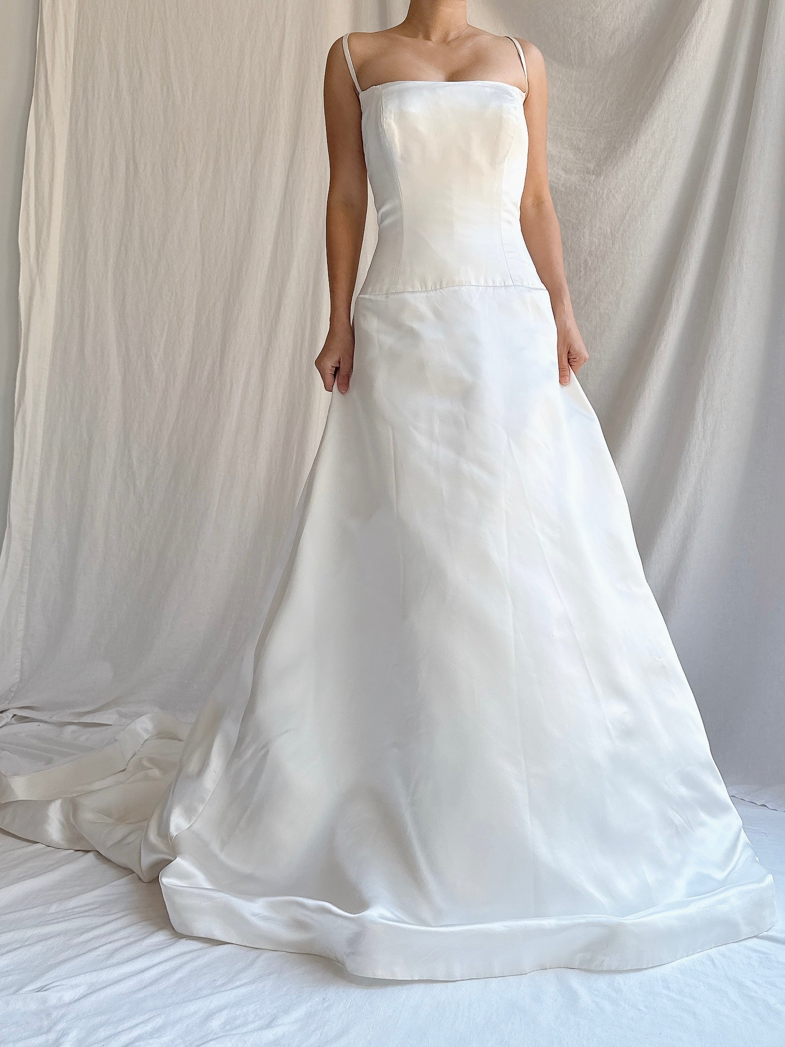 1990s Reem Acra Satin Gown - M/8