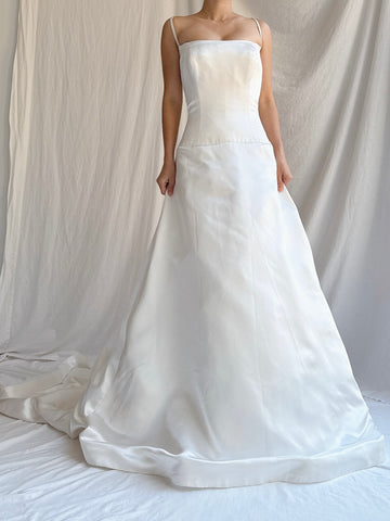 1990s Reem Acra Satin Gown - M/8