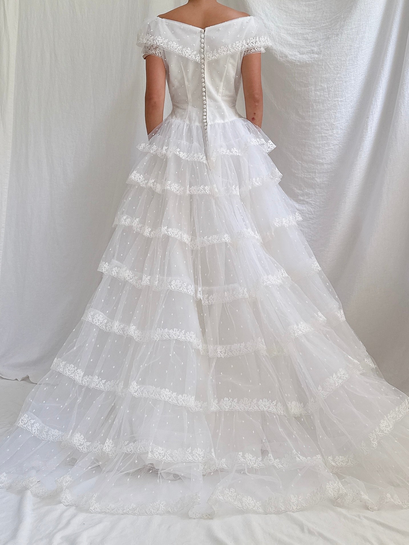 1950s Tier Tulle Dress - S