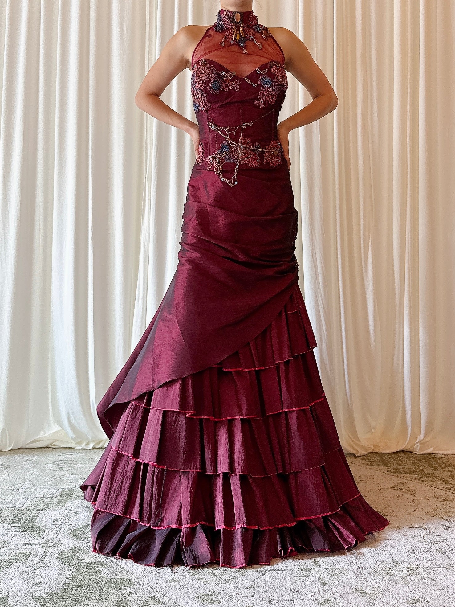 Vintage Musani Maroon 2 Piece Set - US 14