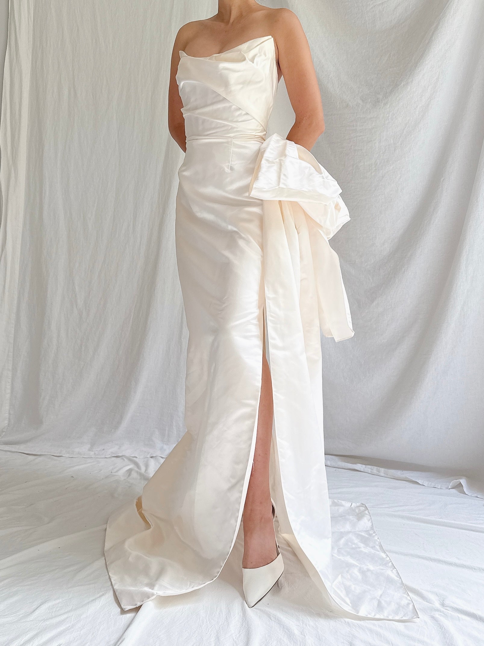 Makarian Silk Strapless Bustier Gown - XS/0/2