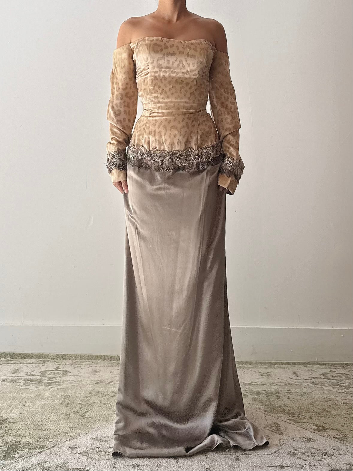 Vintage Steven Yerrick Silk Off the Shoulder Gown - Size 10