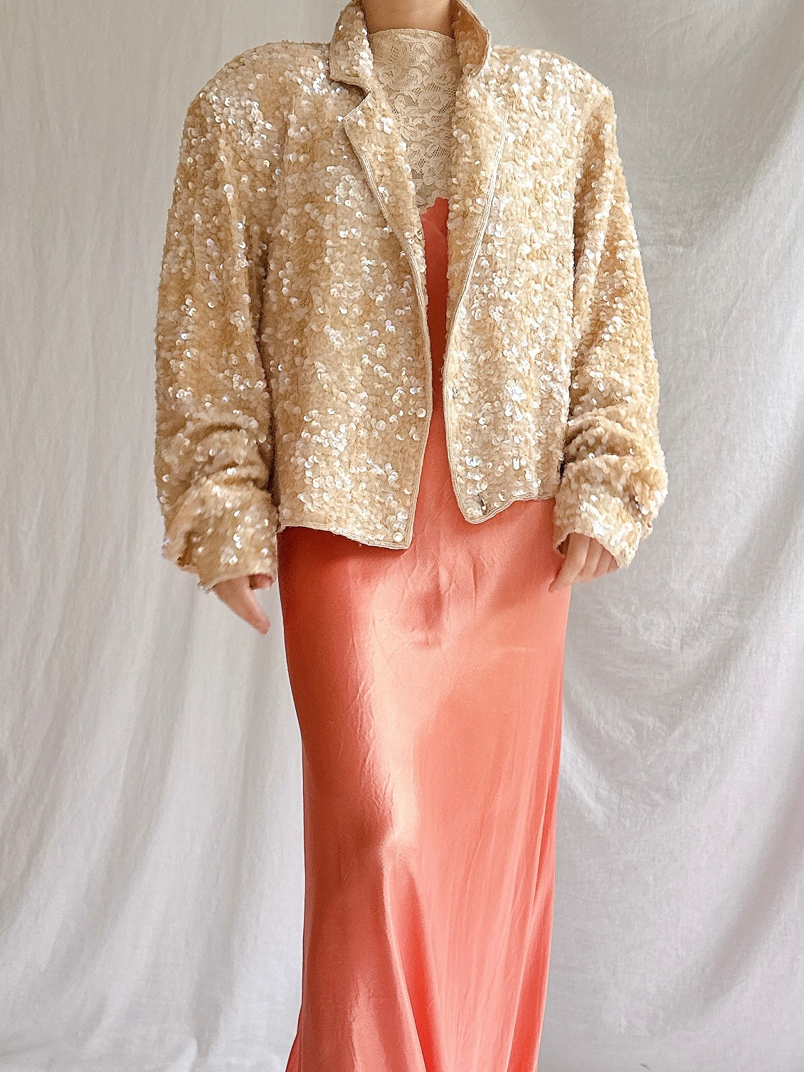 1960s Sequins Silk Jacket - M