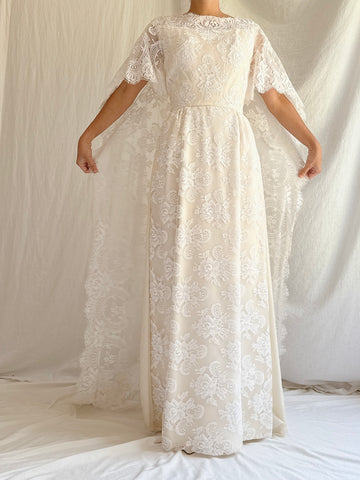 1960s Lace Cape Dress - XS