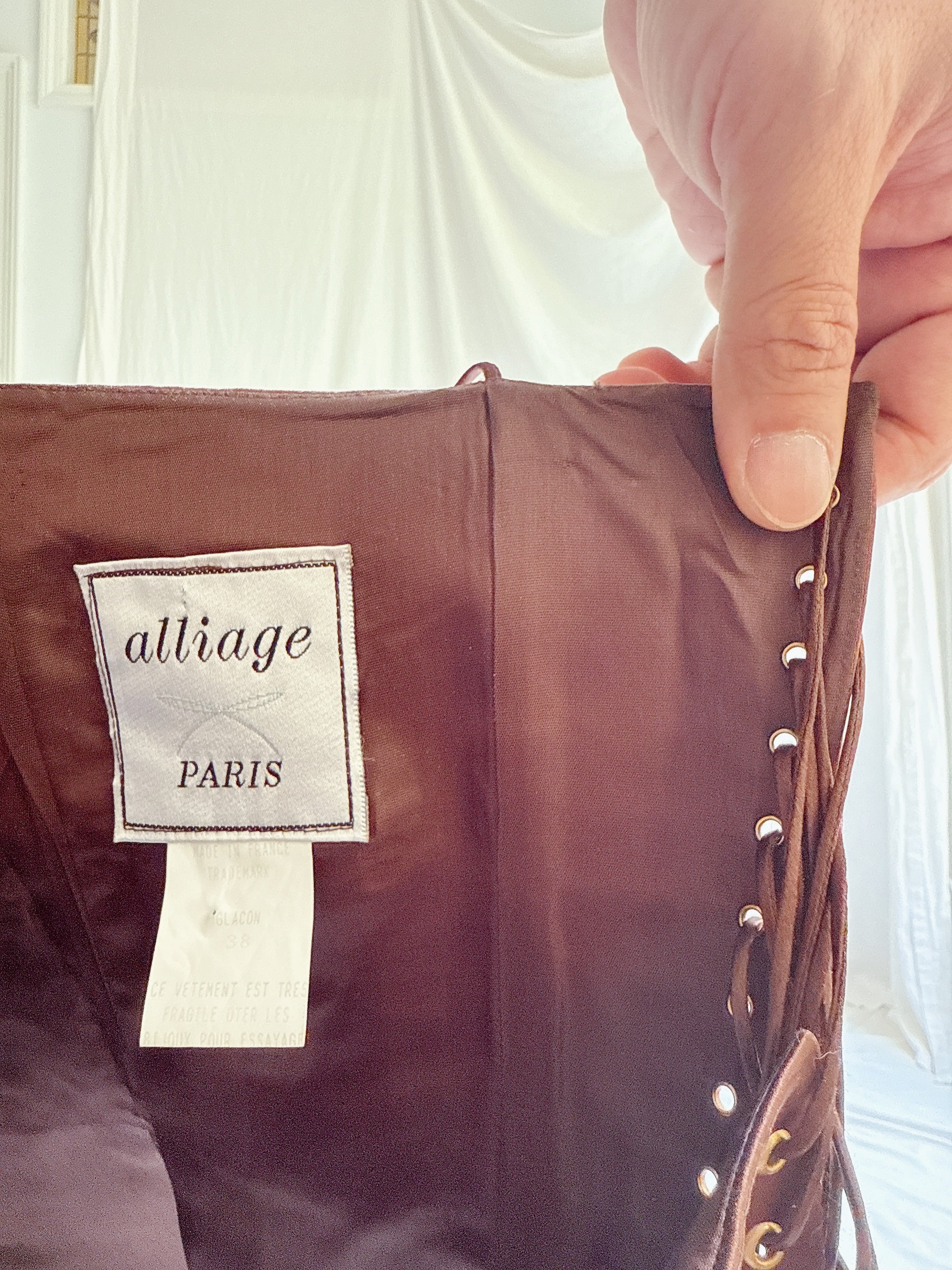 Vintage Alliage Paris 2-Piece Satin Set - S-M FR 38