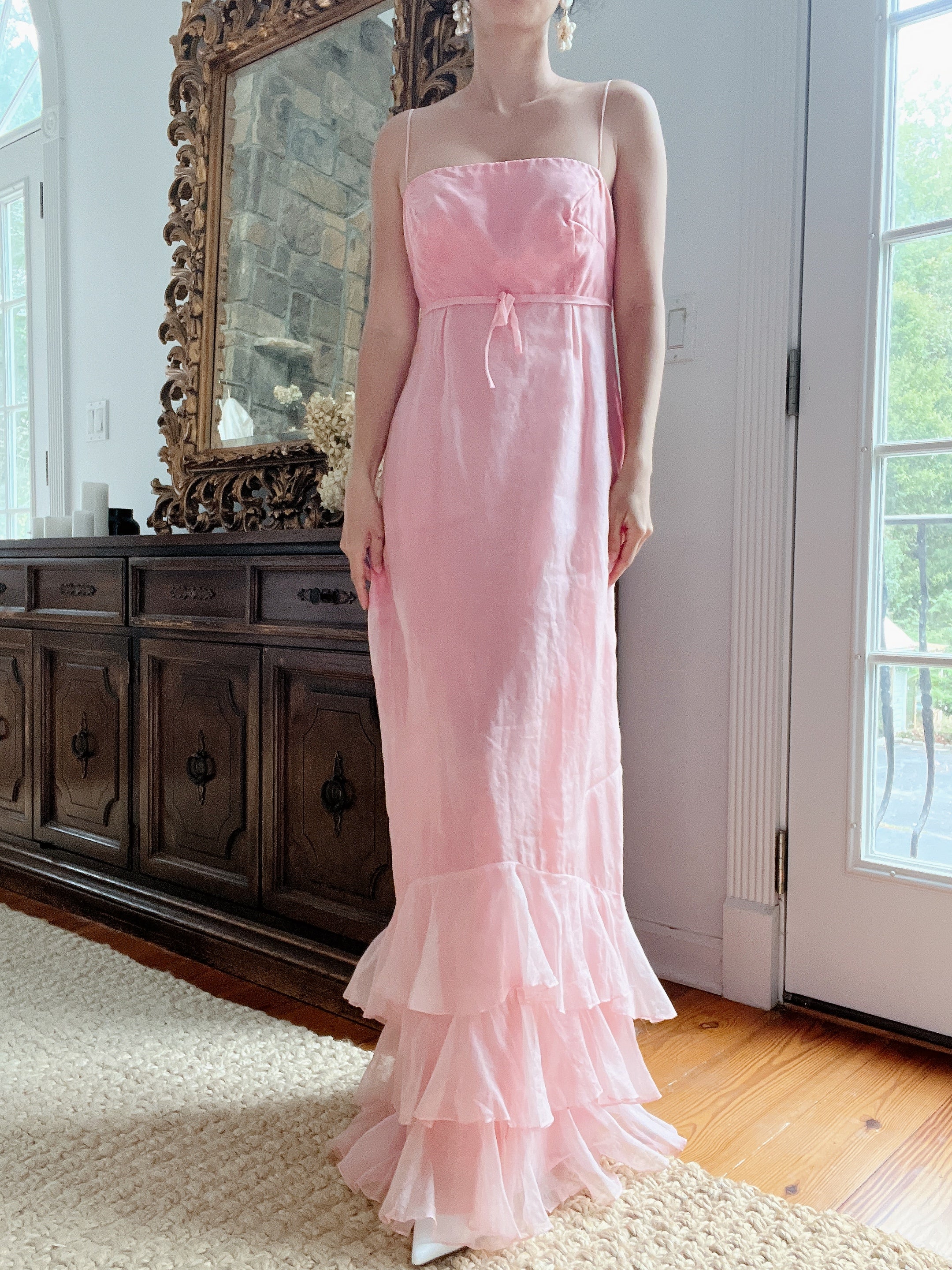 1960s Pink Organza Dress - XS/S