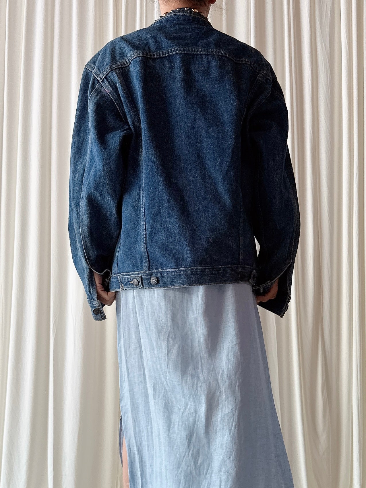 Vintage Denim Embellished Jacket - M