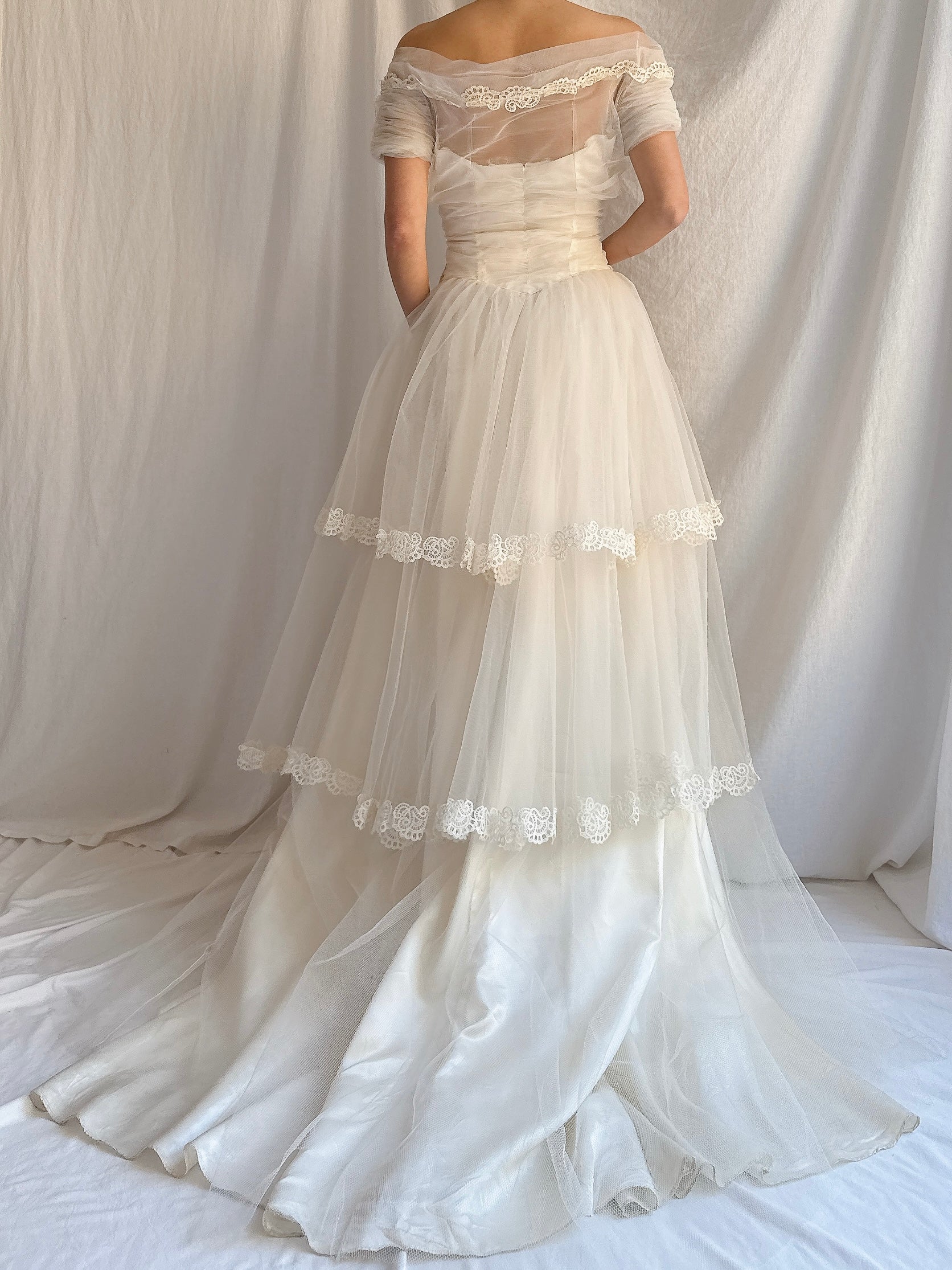 1950s Tiered Tulle Gown - XS/S