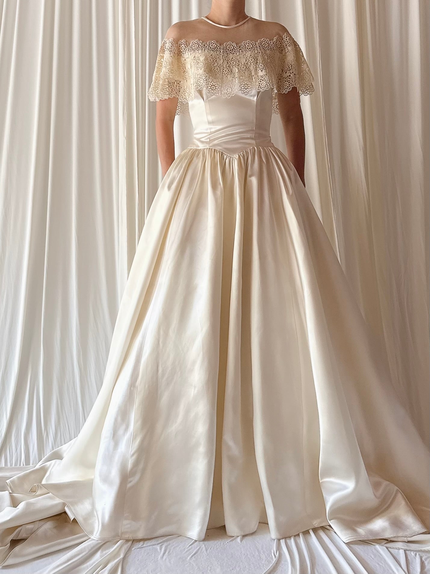1940s Satin Capelet Gown - XS/4