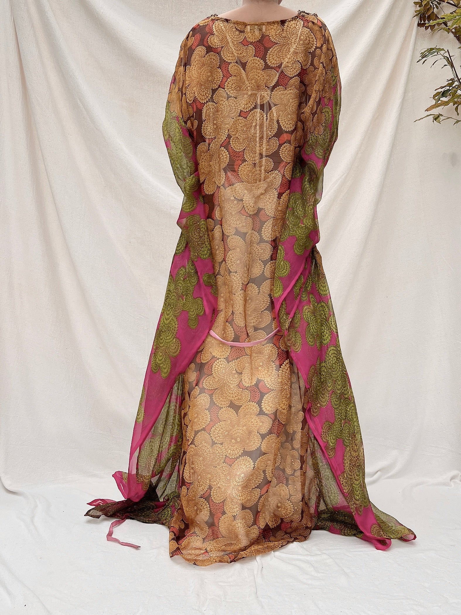 Vintage Silk Abstract Kaftan -OSFA