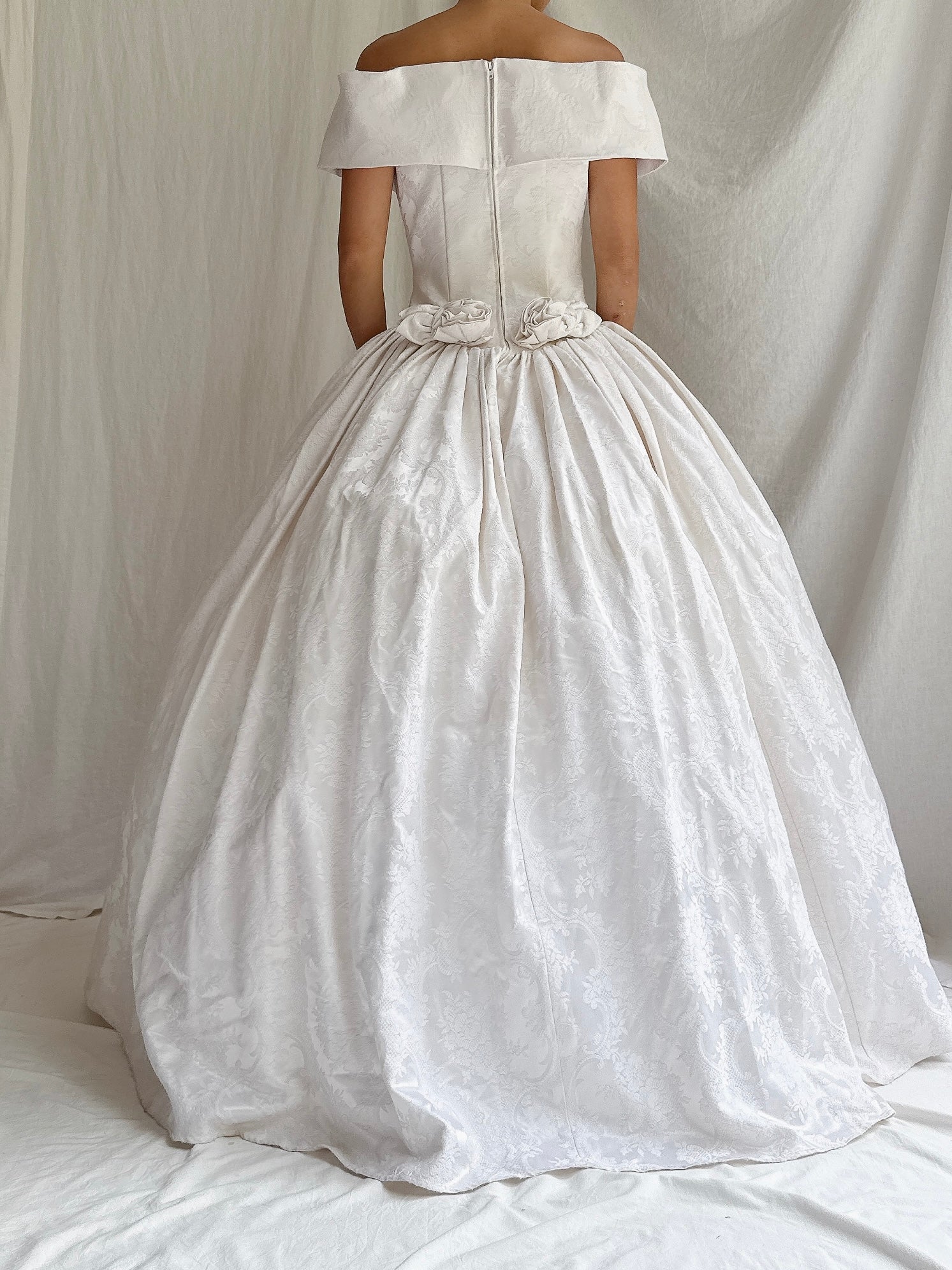 1980s Jessica McClintock Brocade Gown - S