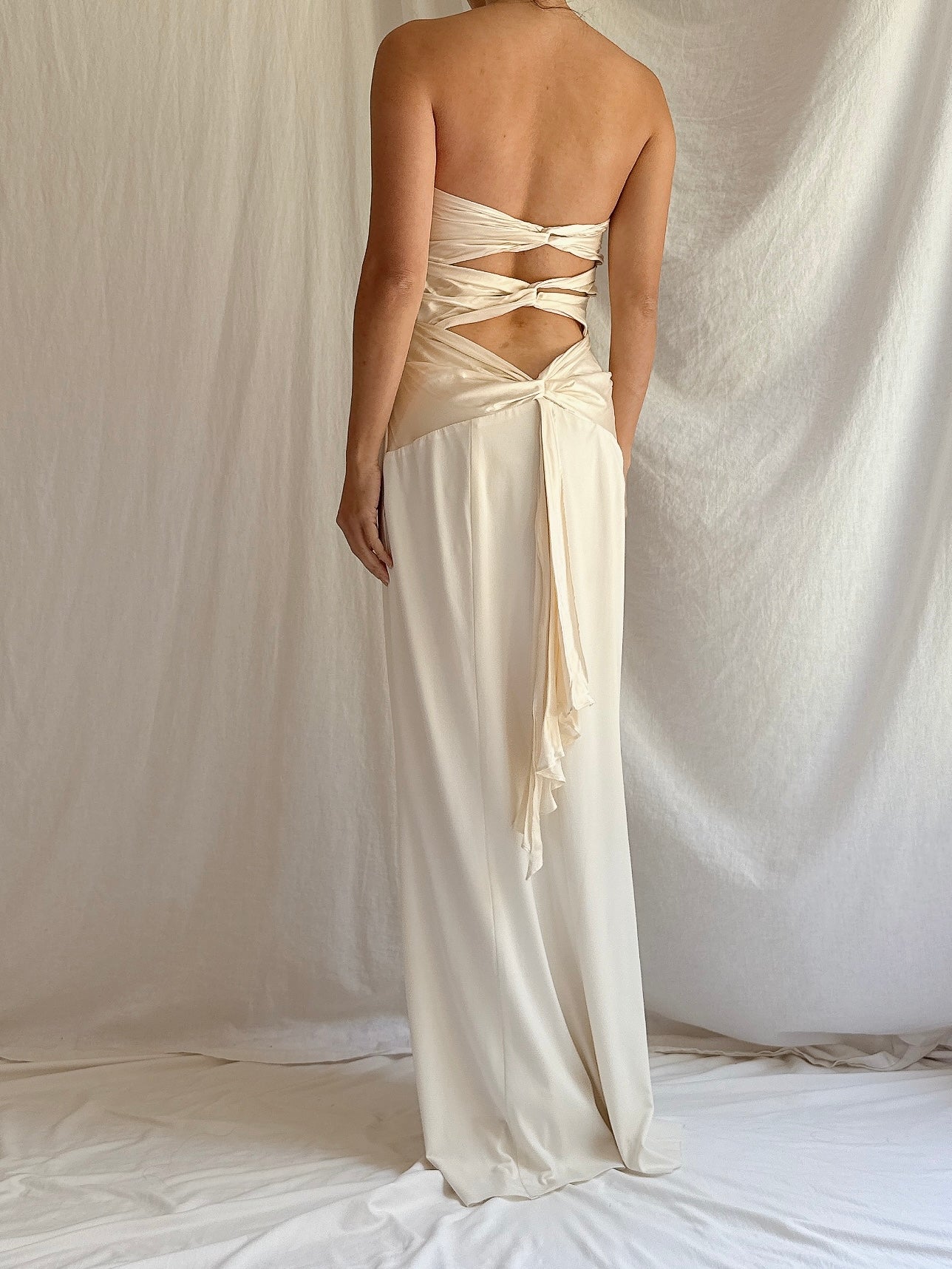 1990s Silk and Jersey Dress - S