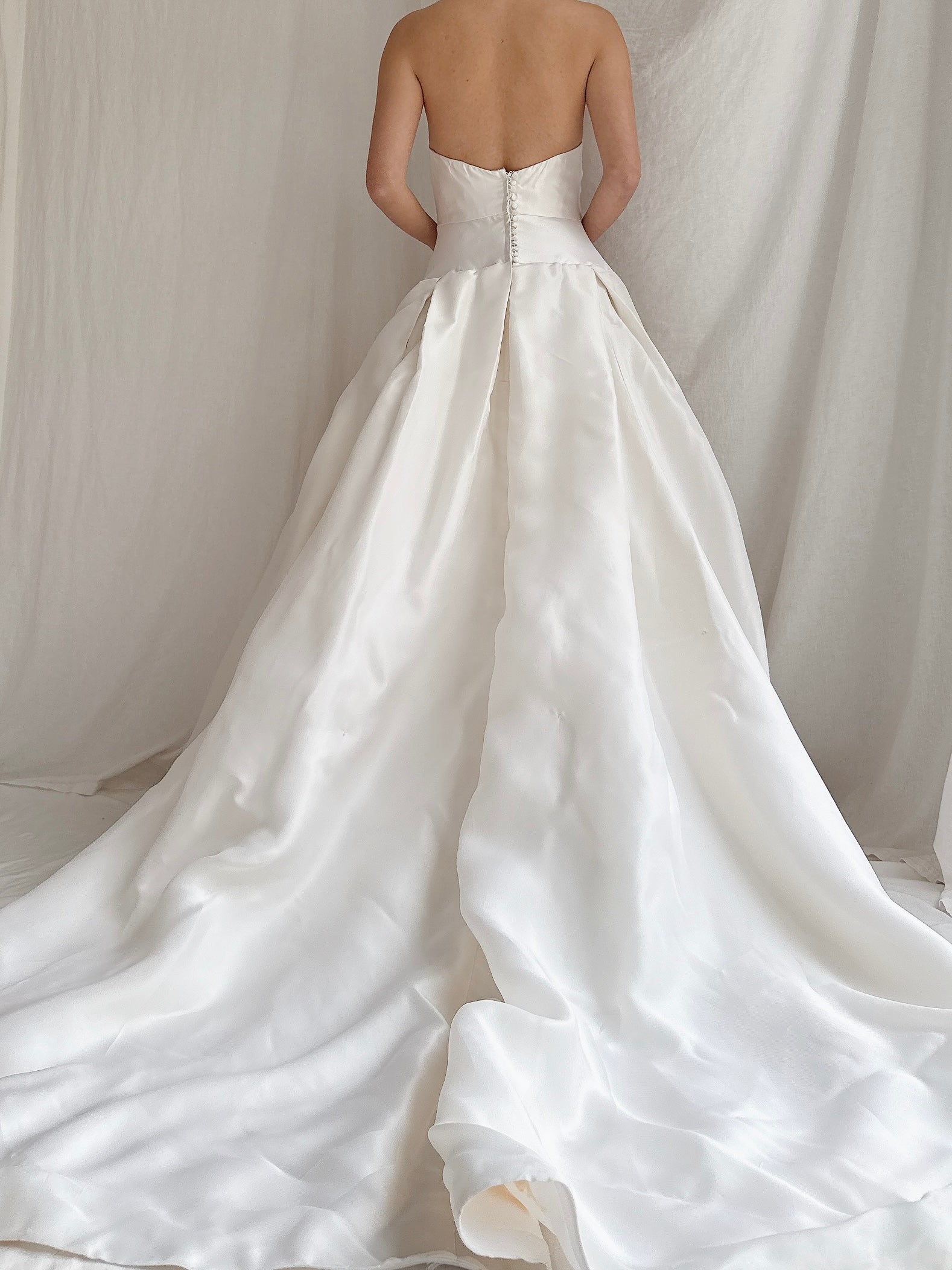 1990s Lazaro Mikado Silk Gown - S/6