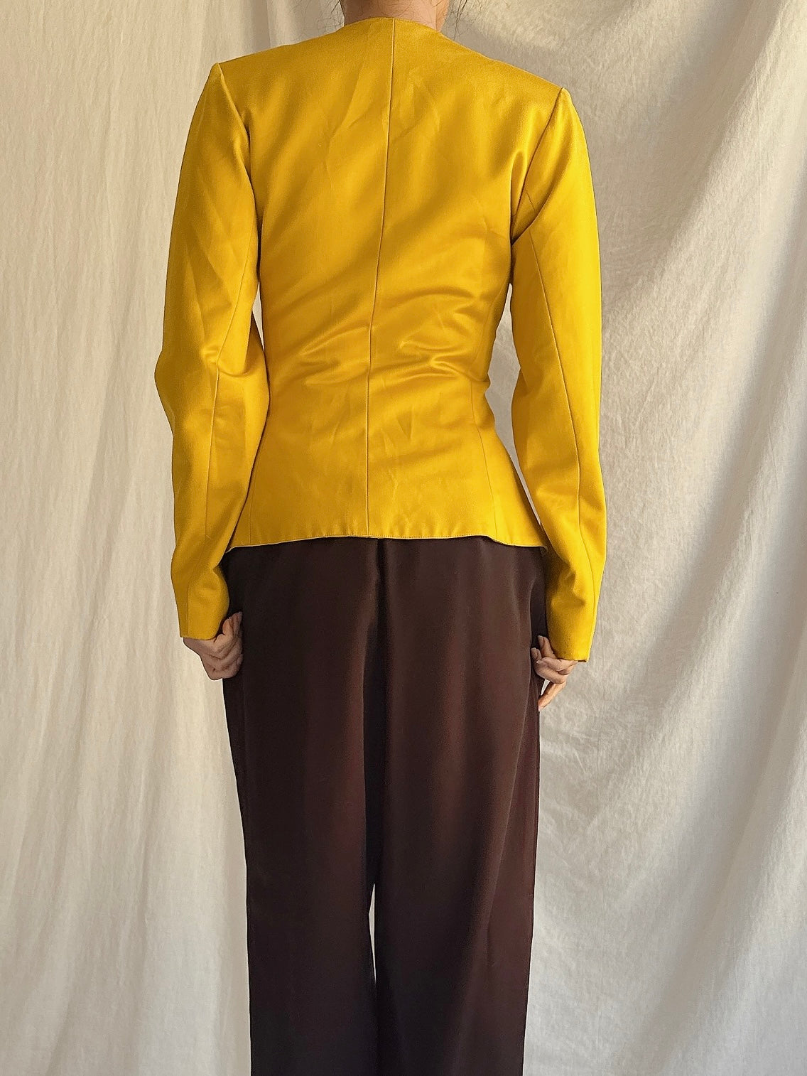 Vintage YSL Marigold Silk Blazer - S/M