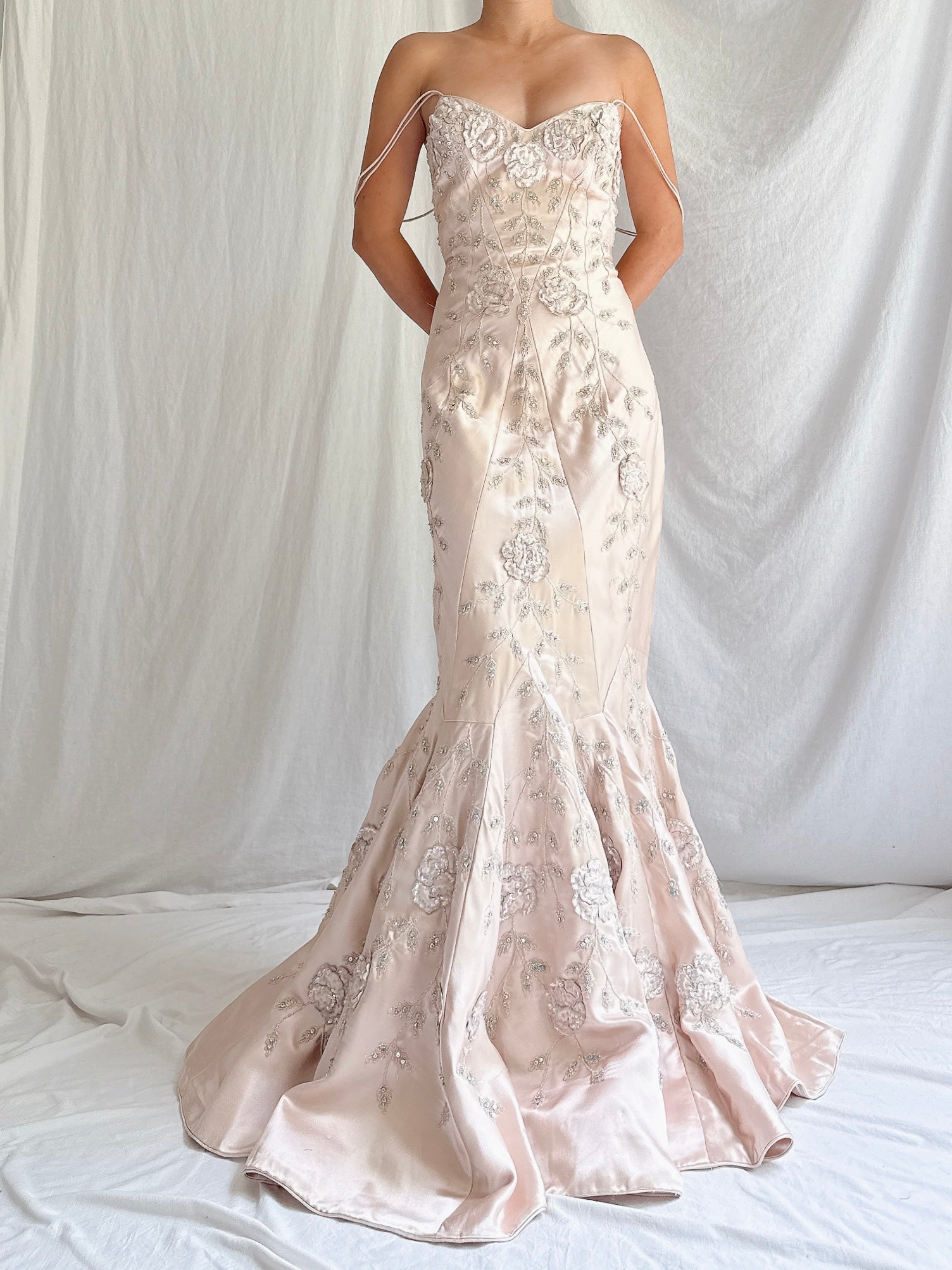 Vintage Eavis & Brown Pink Silk Gown - S/ UK 10/US 6/8