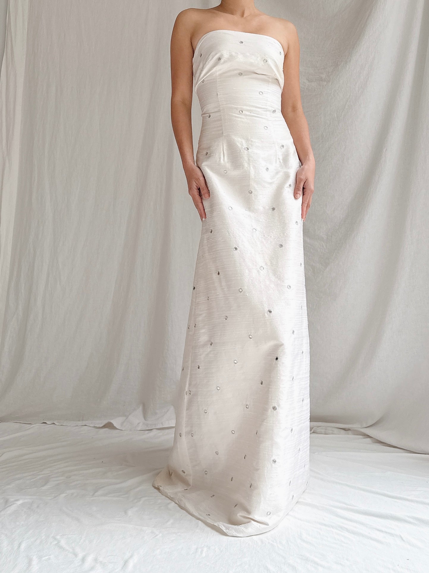 Vintage Strapless Mirrored Column Dress - M/8