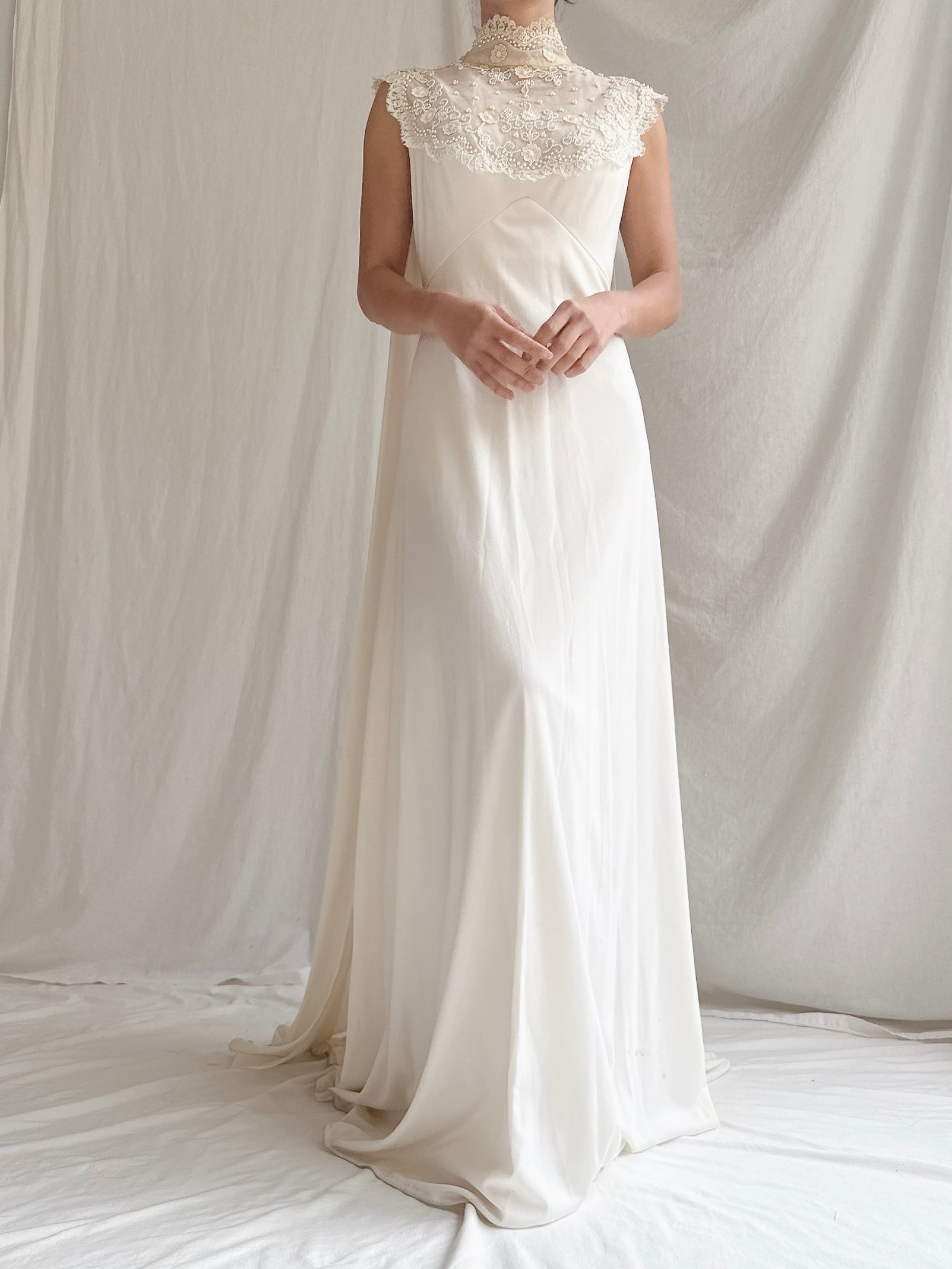 “RESERVED- DO NOT BUY” 1960s Jersey High Neck Gown - S/M