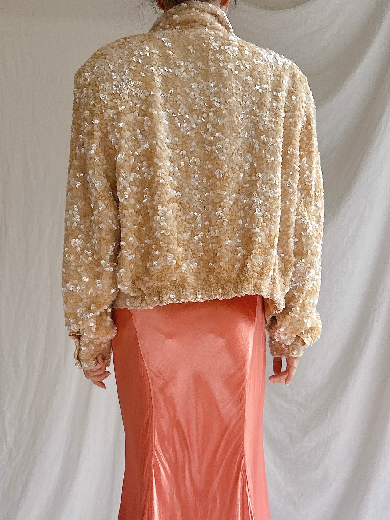 1960s Sequins Silk Jacket - M