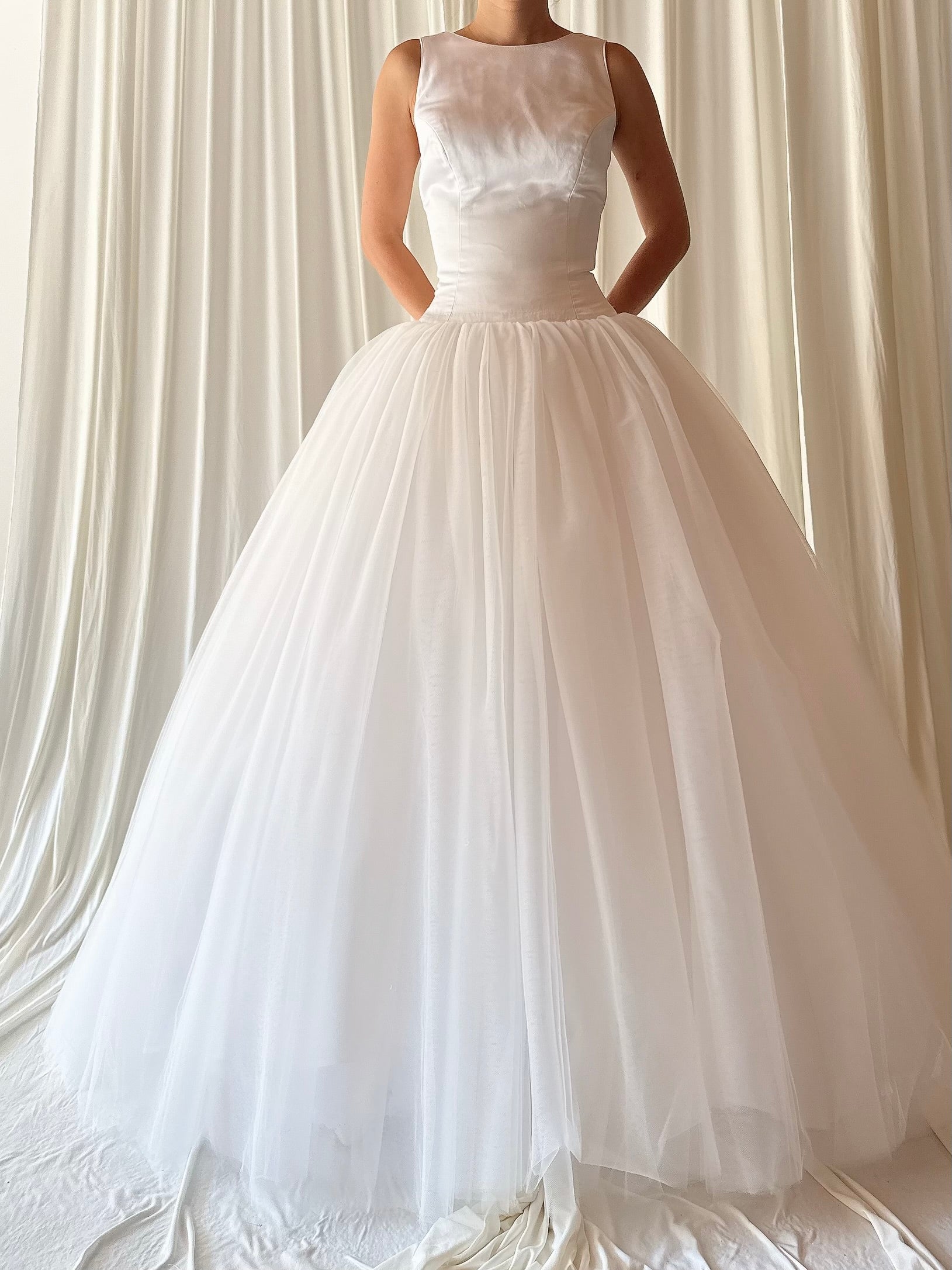1990s Silk and Tulle Gown - S/M